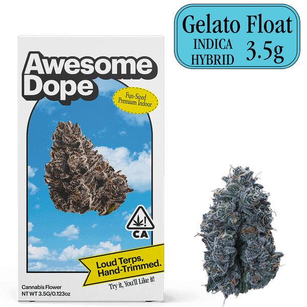 Gelato Float - 3.5g Indoor - Awesome Dope - 3.5g Hybrid/Indica - $32 - Flower/Infused Flower (3.5 Grams)