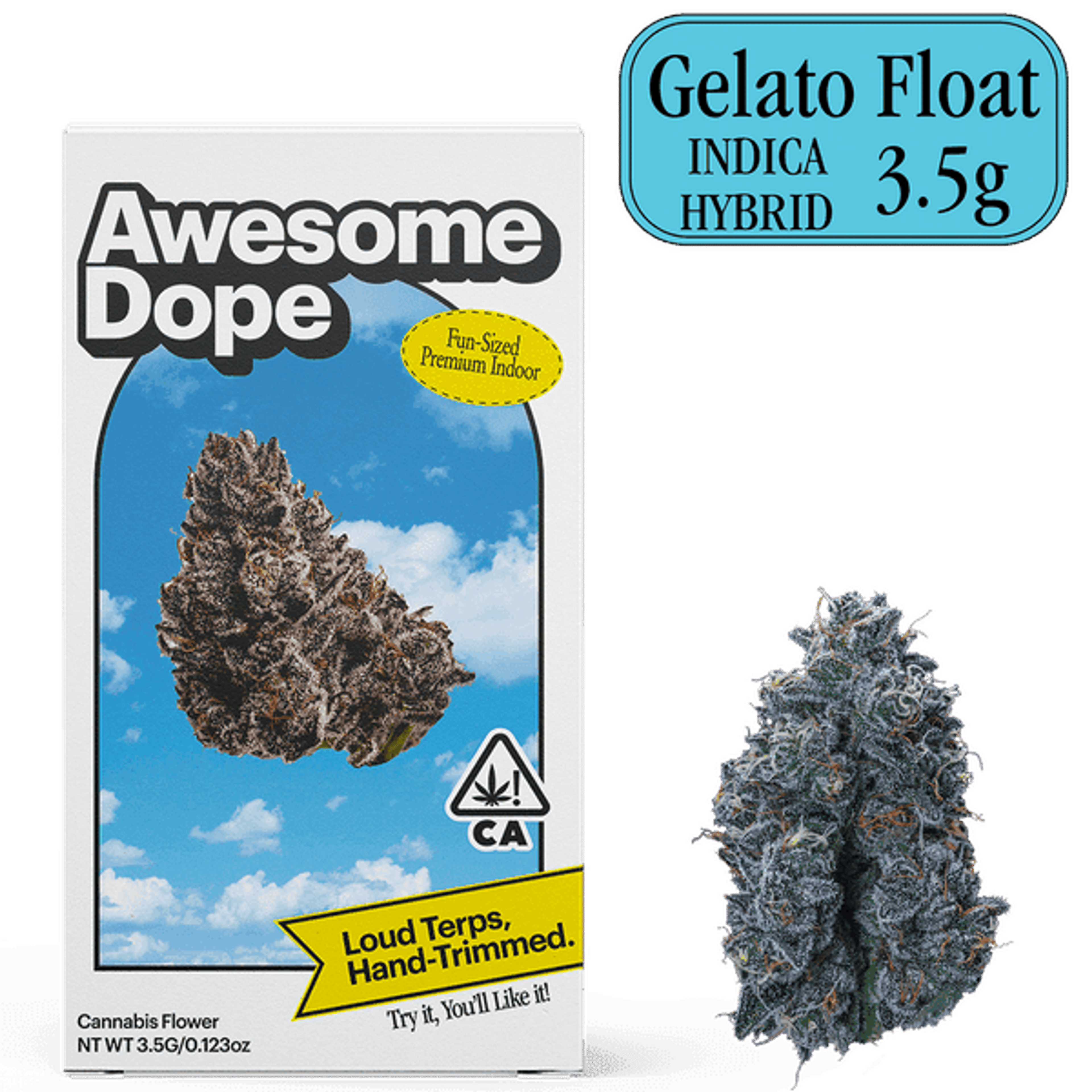Gelato Float - 3.5g Indoor - Awesome Dope - 3.5g Hybrid/Indica - $32 - Flower/Infused Flower (3.5 Grams)