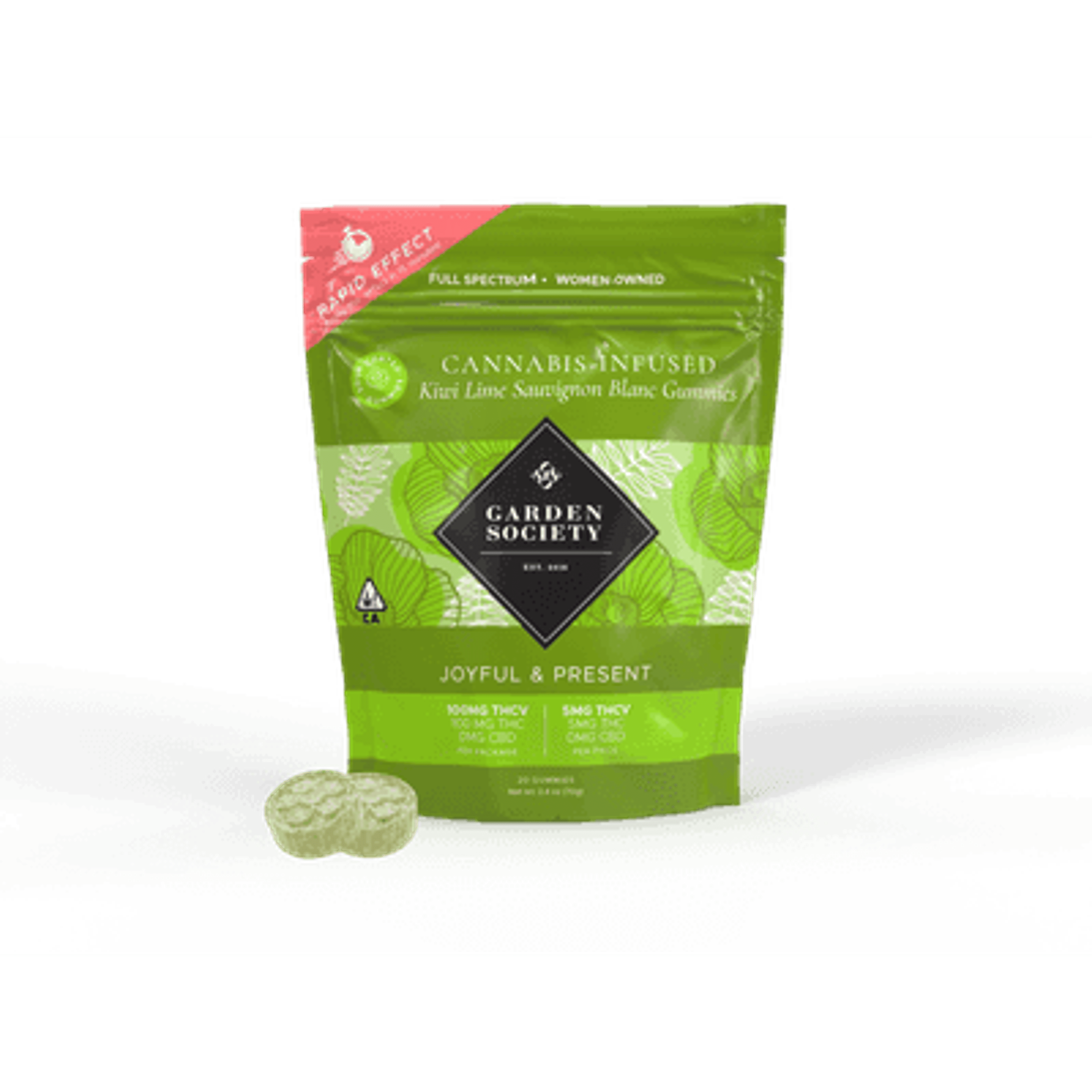 Kiwi Lime Sauv Blanc 1:1 Gummies - The Garden Society - 20 Piece - $20 - Edibles