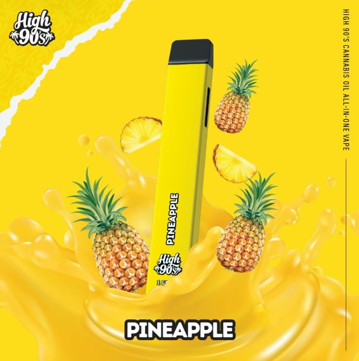 High 90's AIO - Pineapple - All-In-One Vape - 1g *B2G1 EVERYDAY* - High 90's - AIO - $19.99 - Disposable Vape Pens (All In One)