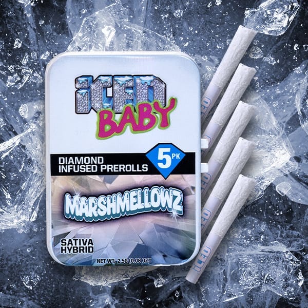 ICED - Marshmellowz (S/H) Infused Prerolls (5pk) - 0.5g x 5 - Iced - Tin - $40 - Flower