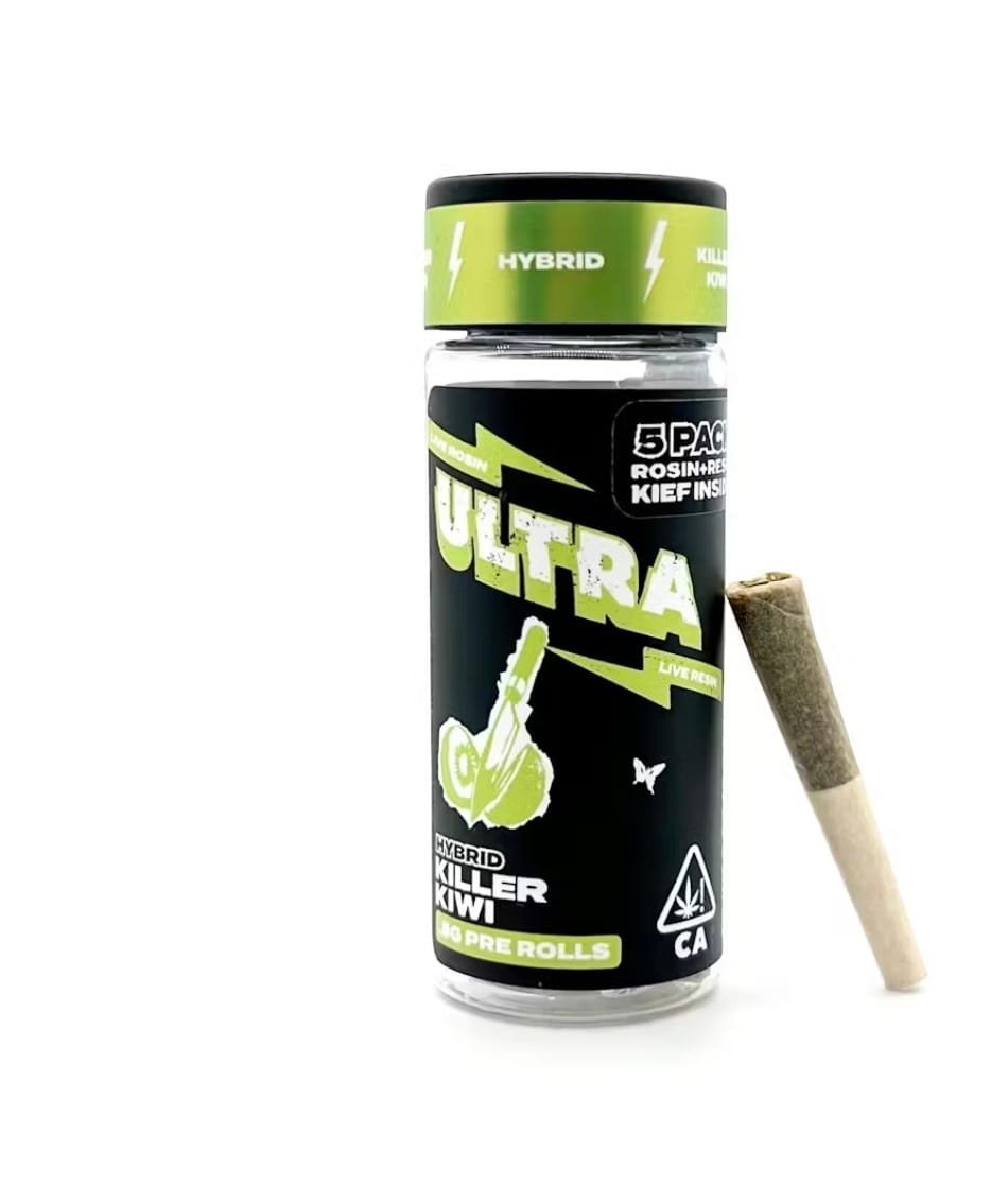 5pk KILLER KIWI Hybrid Rosin & Resin Infused Prerolls - ULTRA -  - $31.50 - Pre-Rolls
