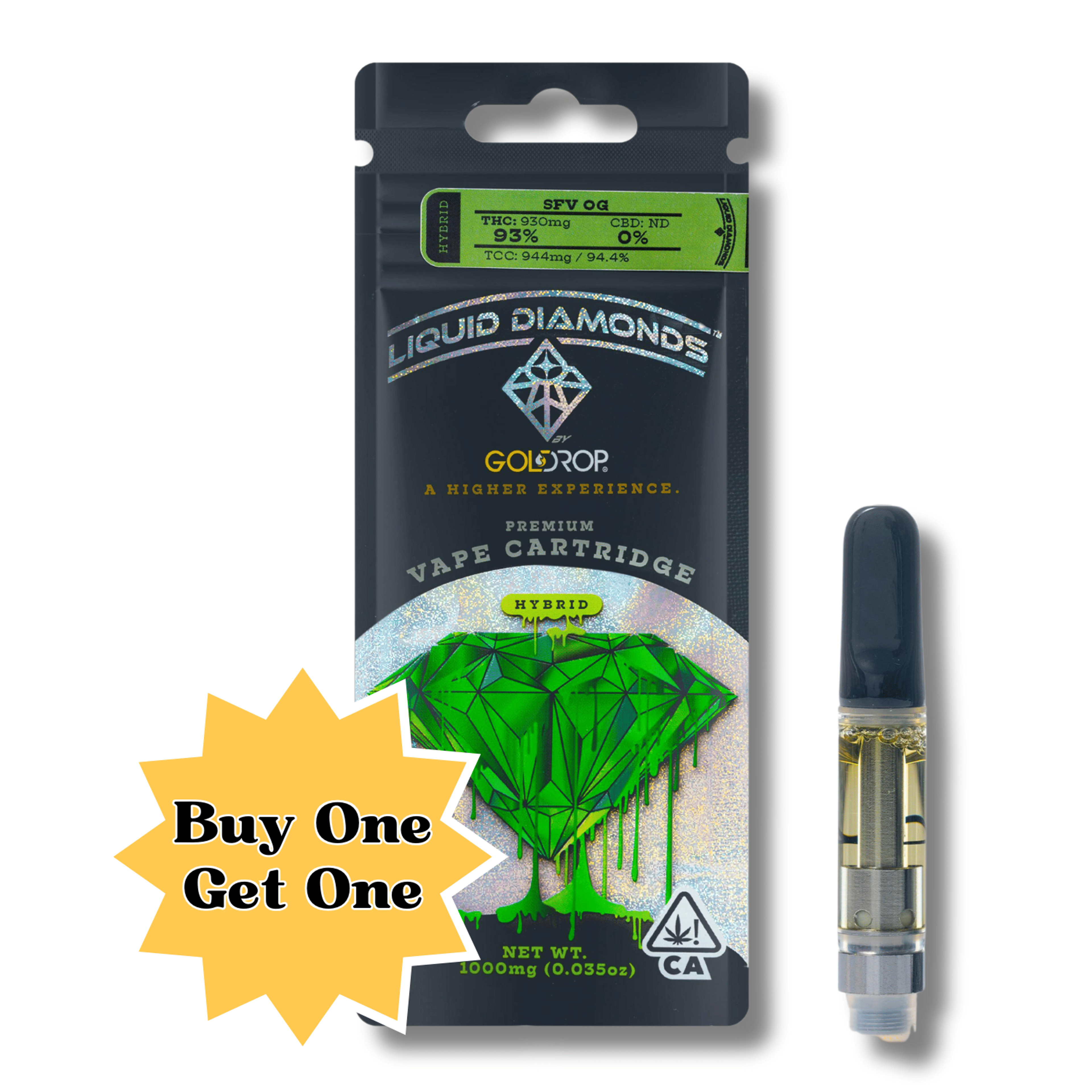 SFV OG 'Liquid Diamonds' Cart 1g - GoldDrop - - $24.99 - Vapes