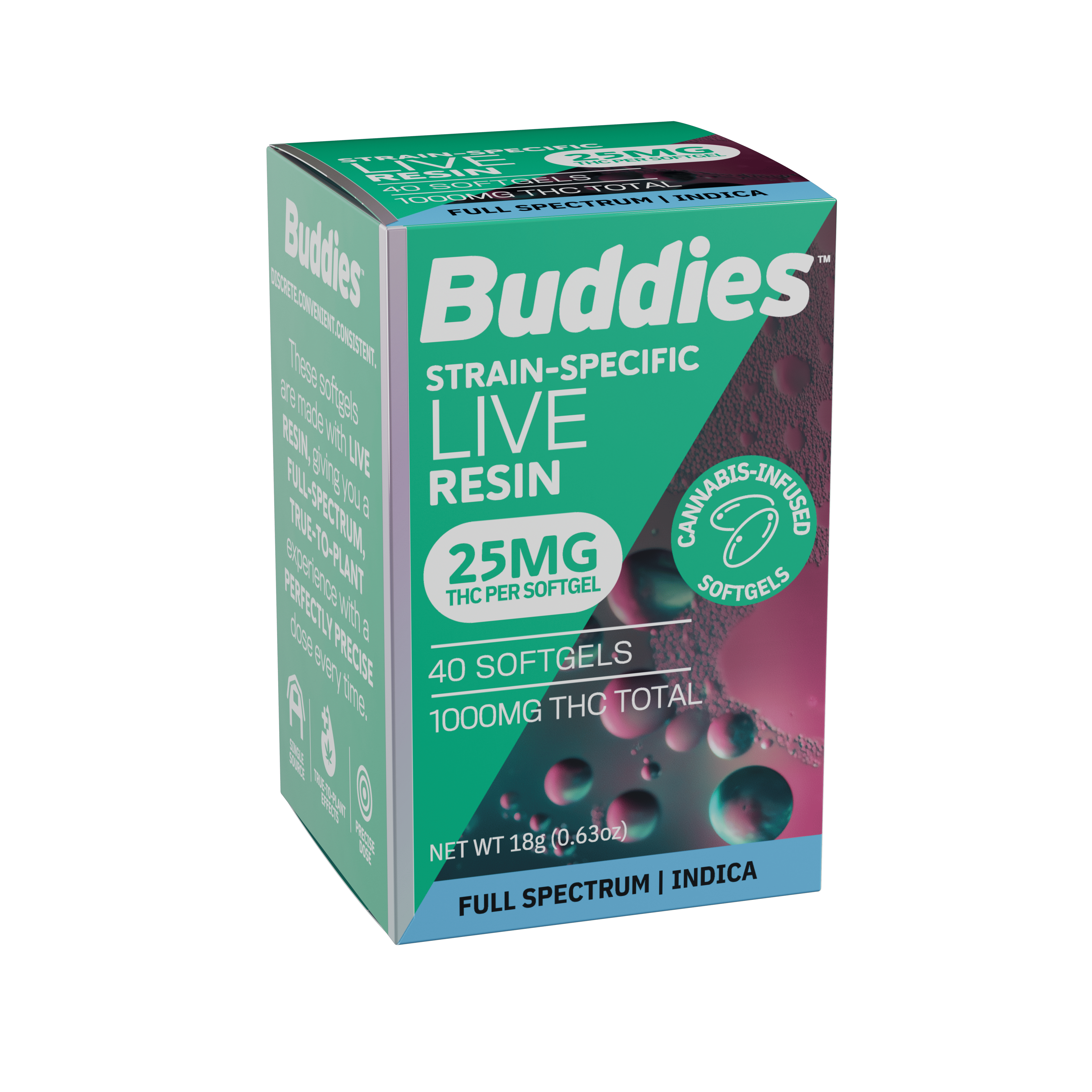 Black Amber Live Resin Softgels 40ct 1000mg - Buddies -  - $48.50 - Pill