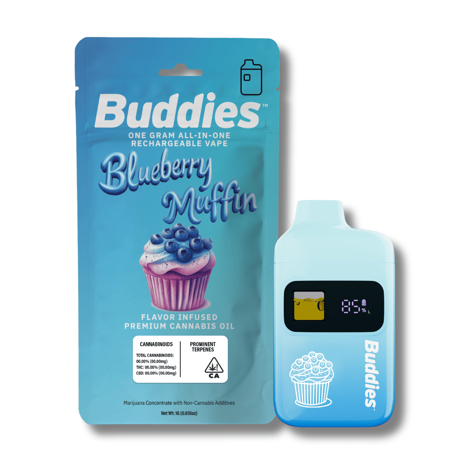 Blueberry Muffin 'PALM' AIO 1g - Buddies -  - $31 - Vapes