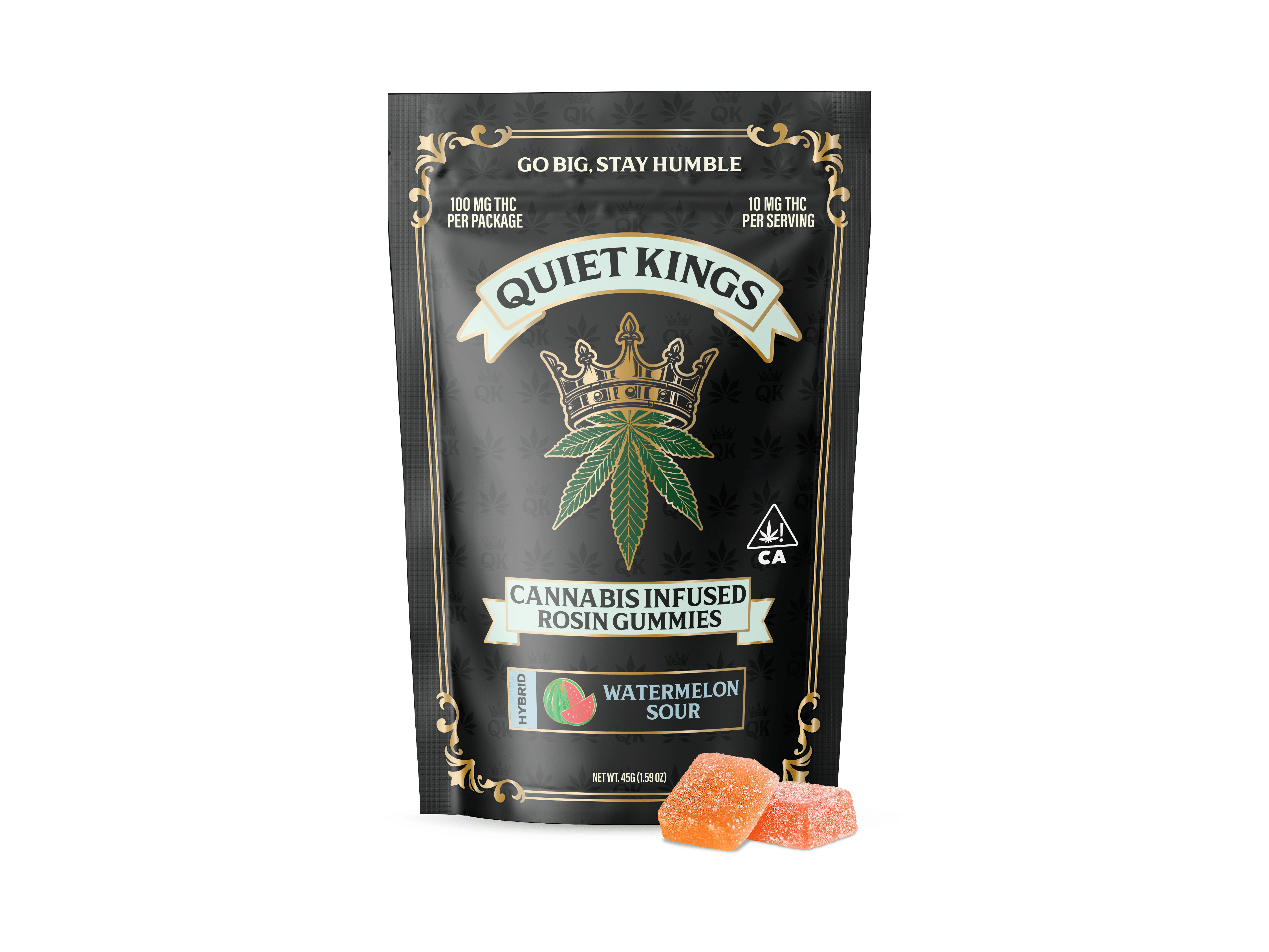Watermelon Sour - 100mg Rosin Infused Gummies - Quiet Kings - 100mg gummies - Hybrid - $11 - Gummies