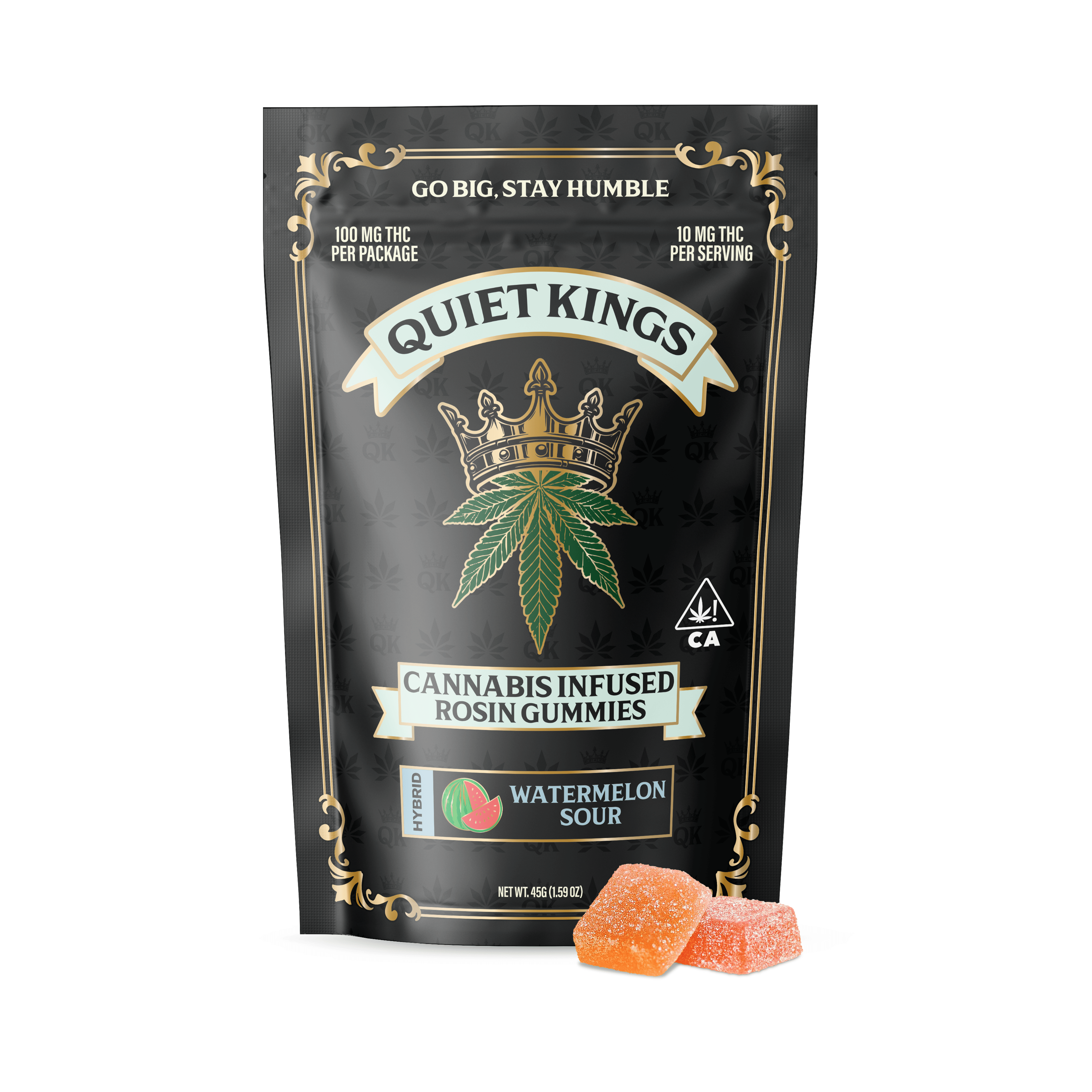 Watermelon Sour - 100mg Rosin Infused Gummies - Quiet Kings - 100mg gummies - Hybrid - $11 - Gummies