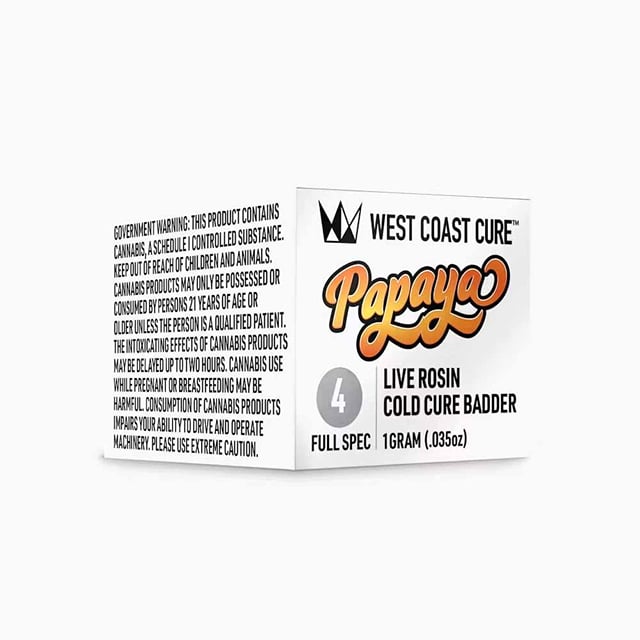Papaya Tier 4 Live Rosin Cold Cure Badder 1g
