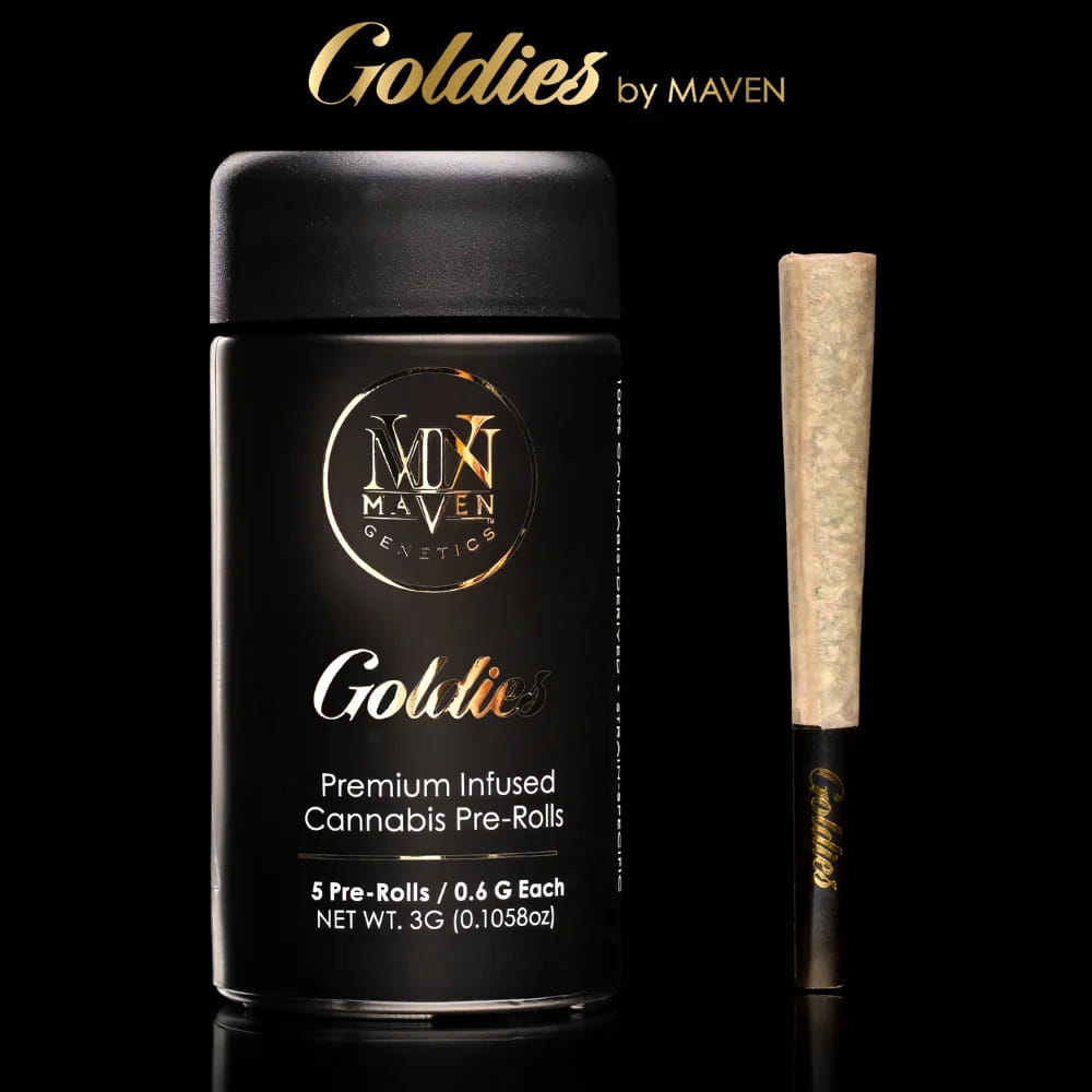 Goldies -  98K 5 Pack Infused Pre-Rolls - Maven Genetics - 5 Pack - $40 - Pre-Rolls