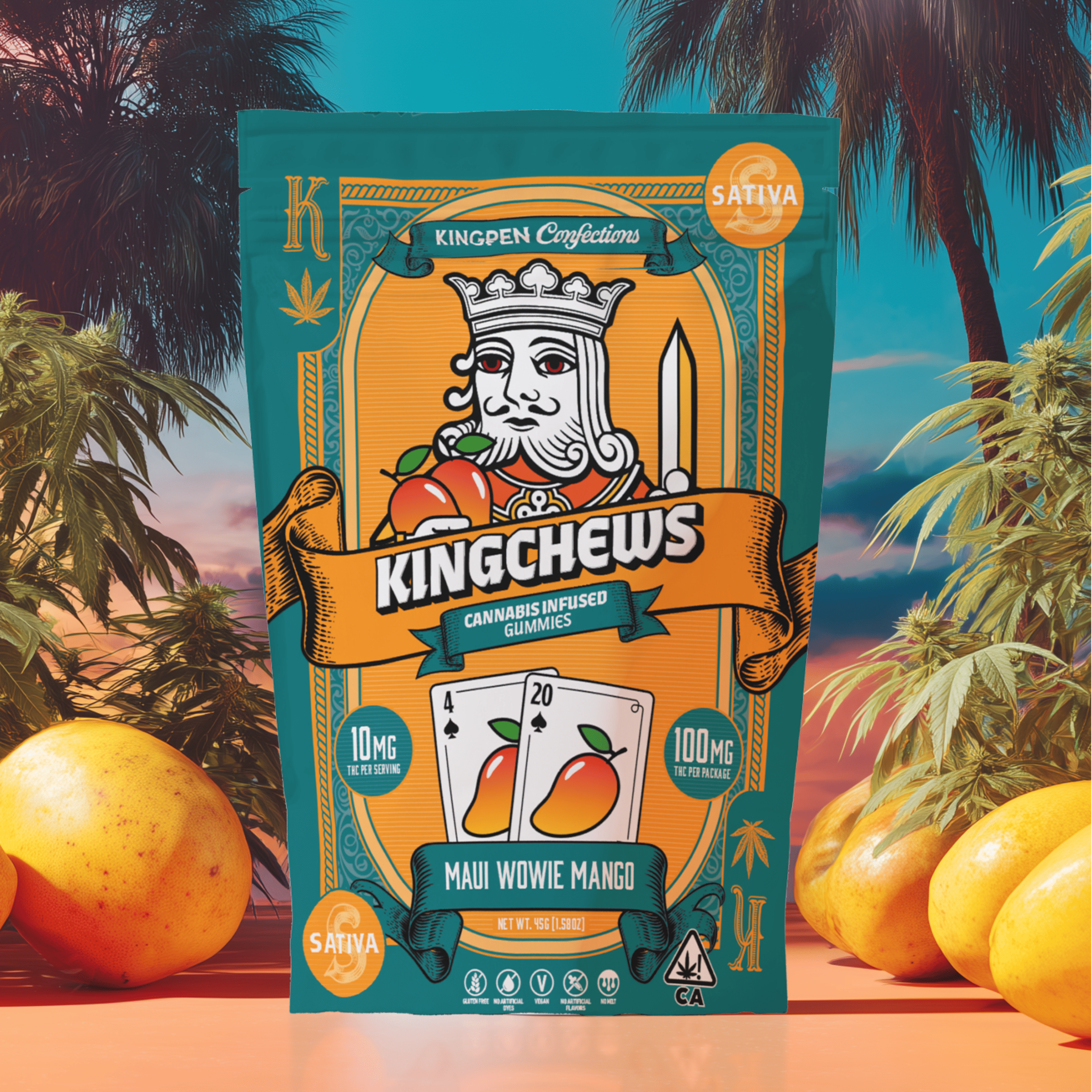 Kingchews | Maui Wowie Mango Gummies - 100mg - KINGPEN -  - $13 - Edibles