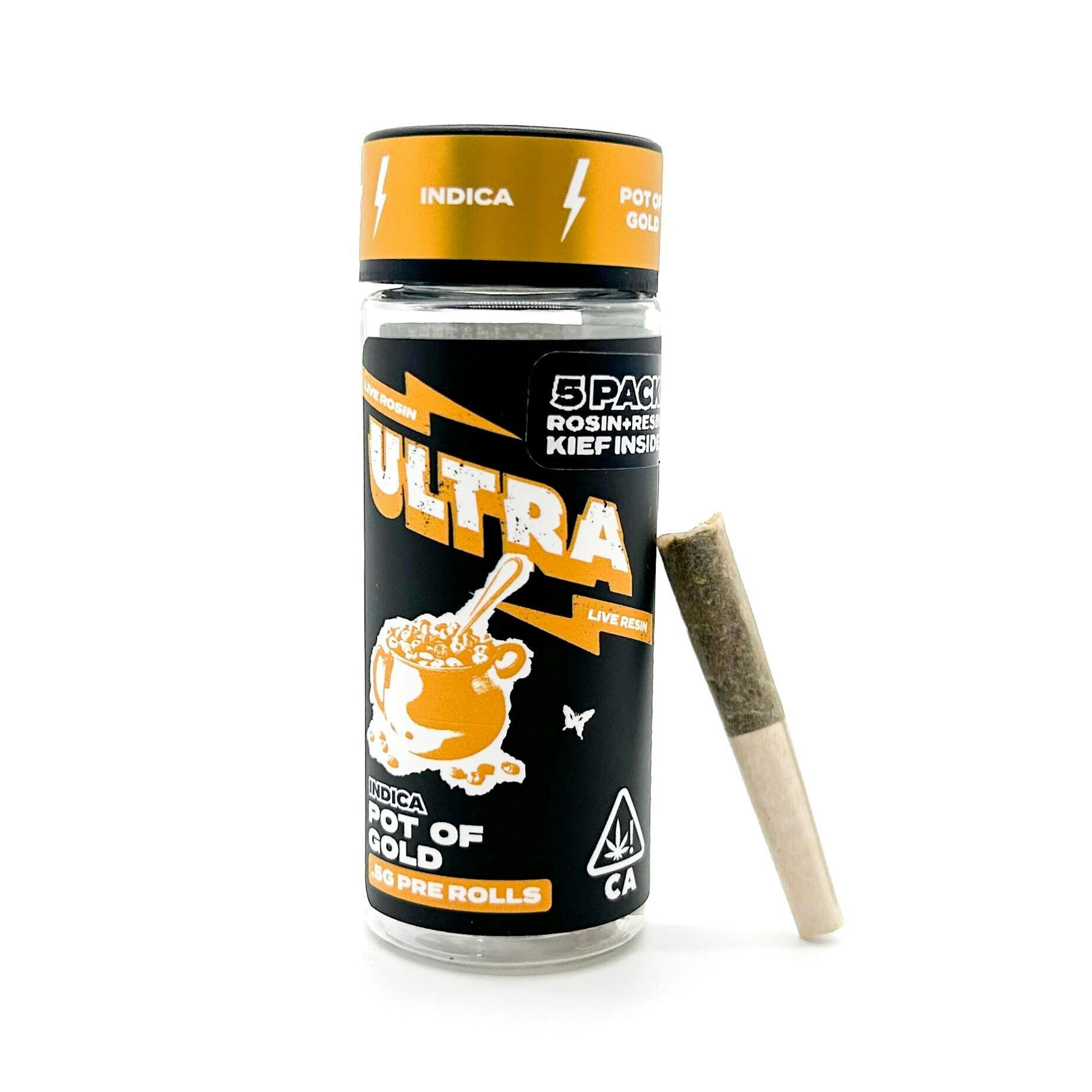 Pot of Gold - 5pk .5g Rosin/Resin Infused Pre Rolls - ULTRA xP - - $21.75 - Pre-Rolls
