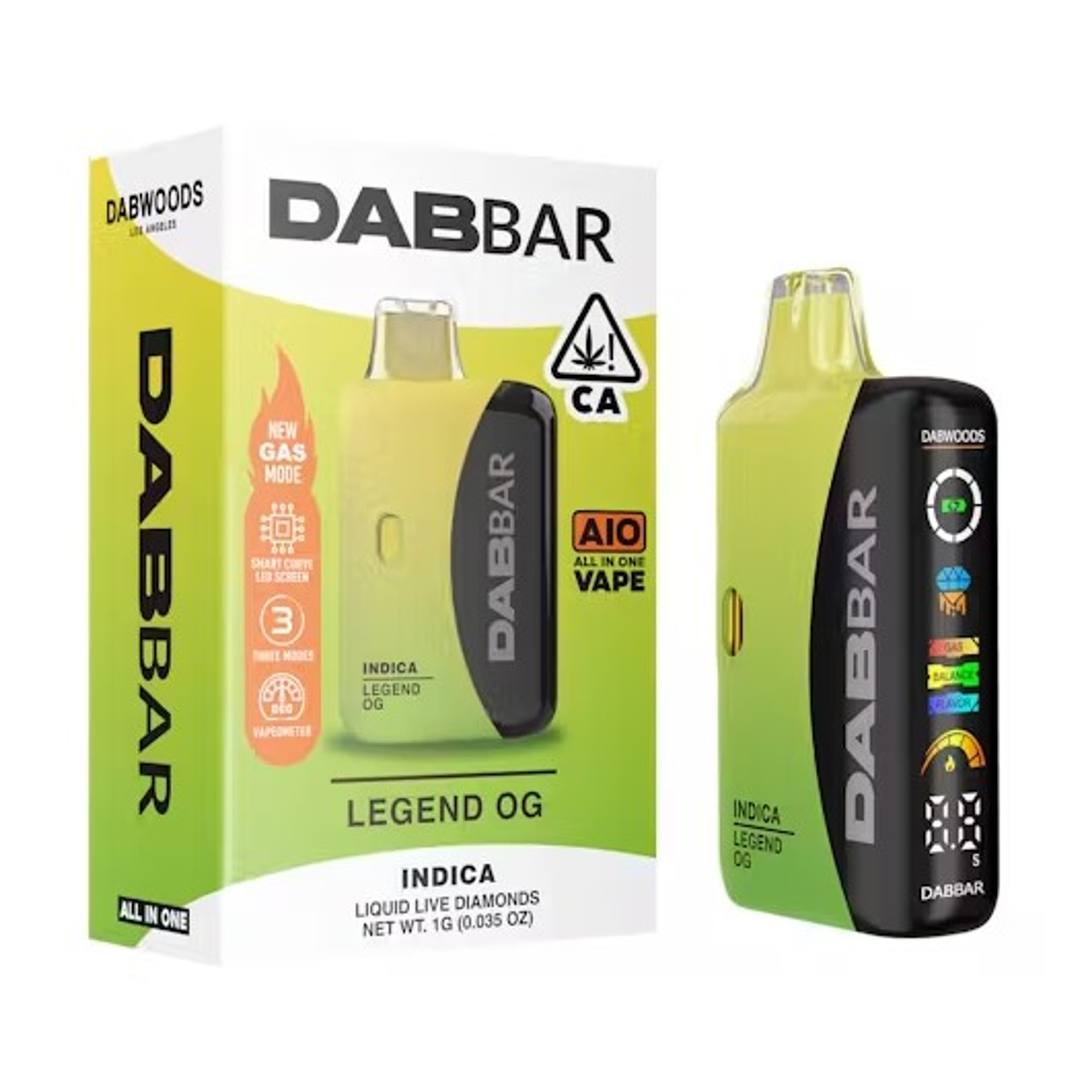 Dabwoods AIO - Legend OG - Liquid Live Diamonds Dabbar 3.0 All-In-One Vape - 1g - Dabwoods - AIO - $39.99 - Disposable Vape Pens (All In One)
