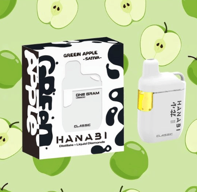Green Apple Disposable 1g - Hanabi - White Disposable - $28 - Vapes