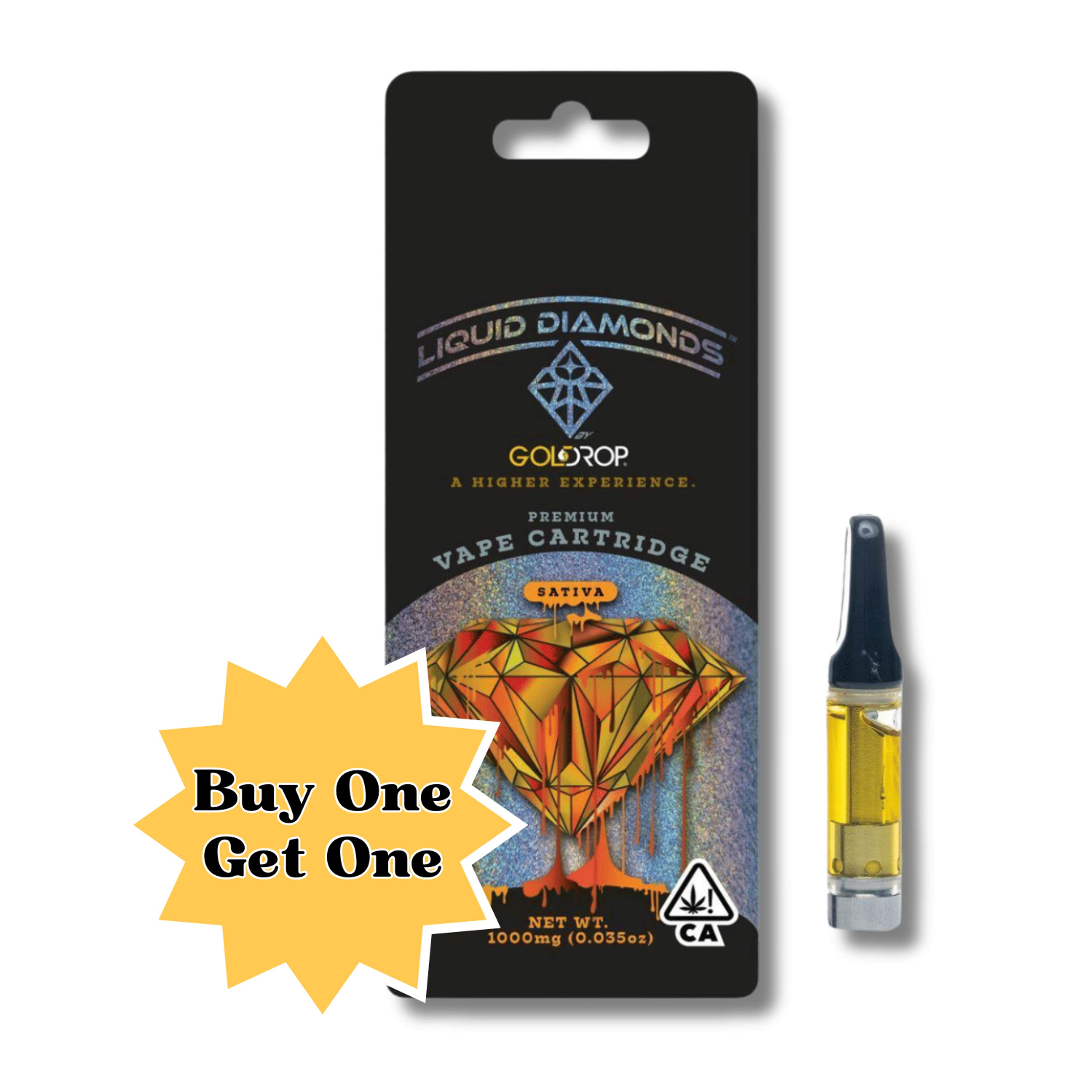 Apricot 'Liquid Diamonds' Cart 1g - GoldDrop - - $24.99 - Vapes