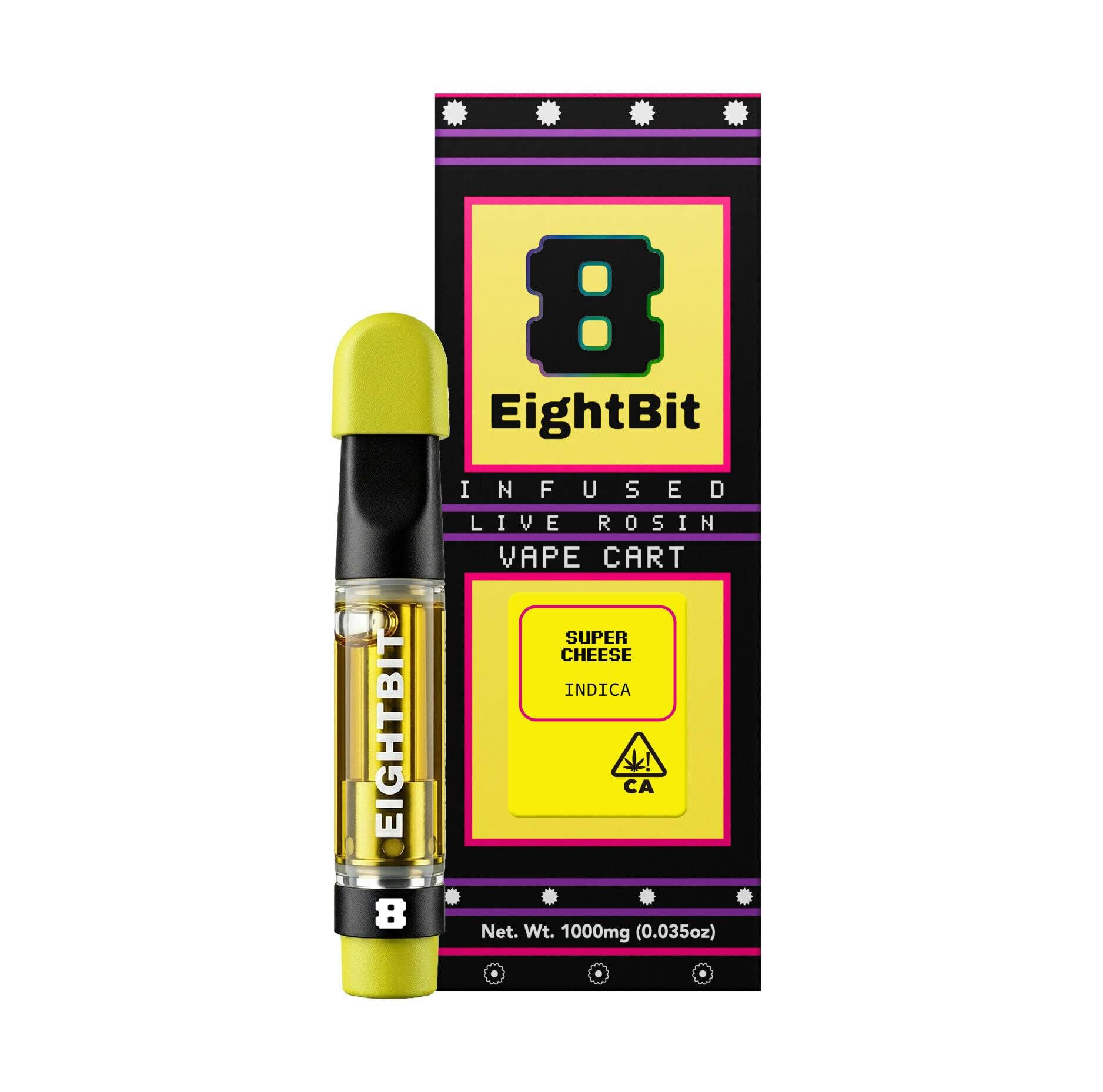 EIGHTBIT | 1g - SUPER CHEESE - LIVE ROSIN Infused - Cartridge - Indica - EIGHTBIT -  - $15 - Vape Carts