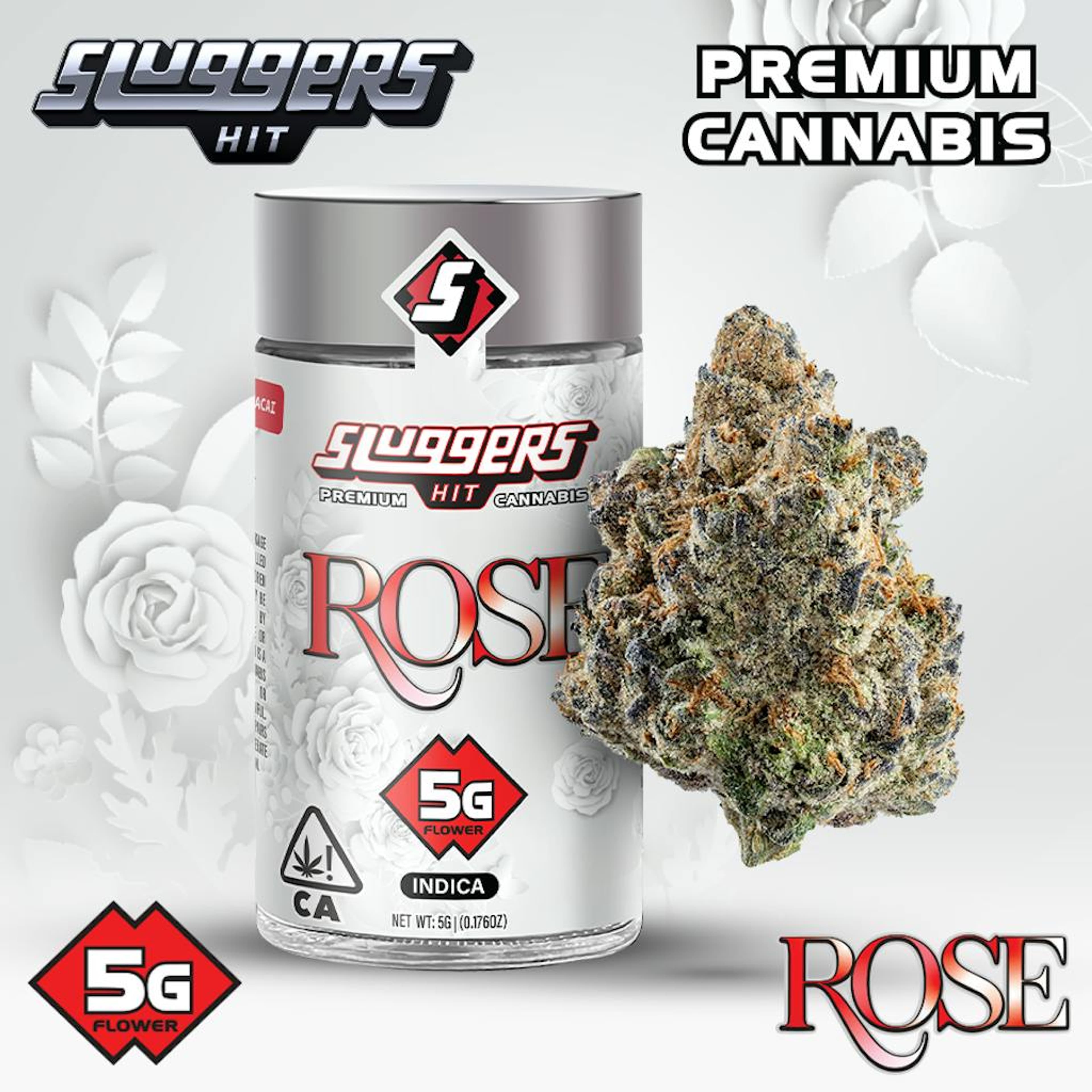 Sluggers - Jarred Flower - 5g - Indica - Rose - Sluggers Hit - - $32 - Flowers
