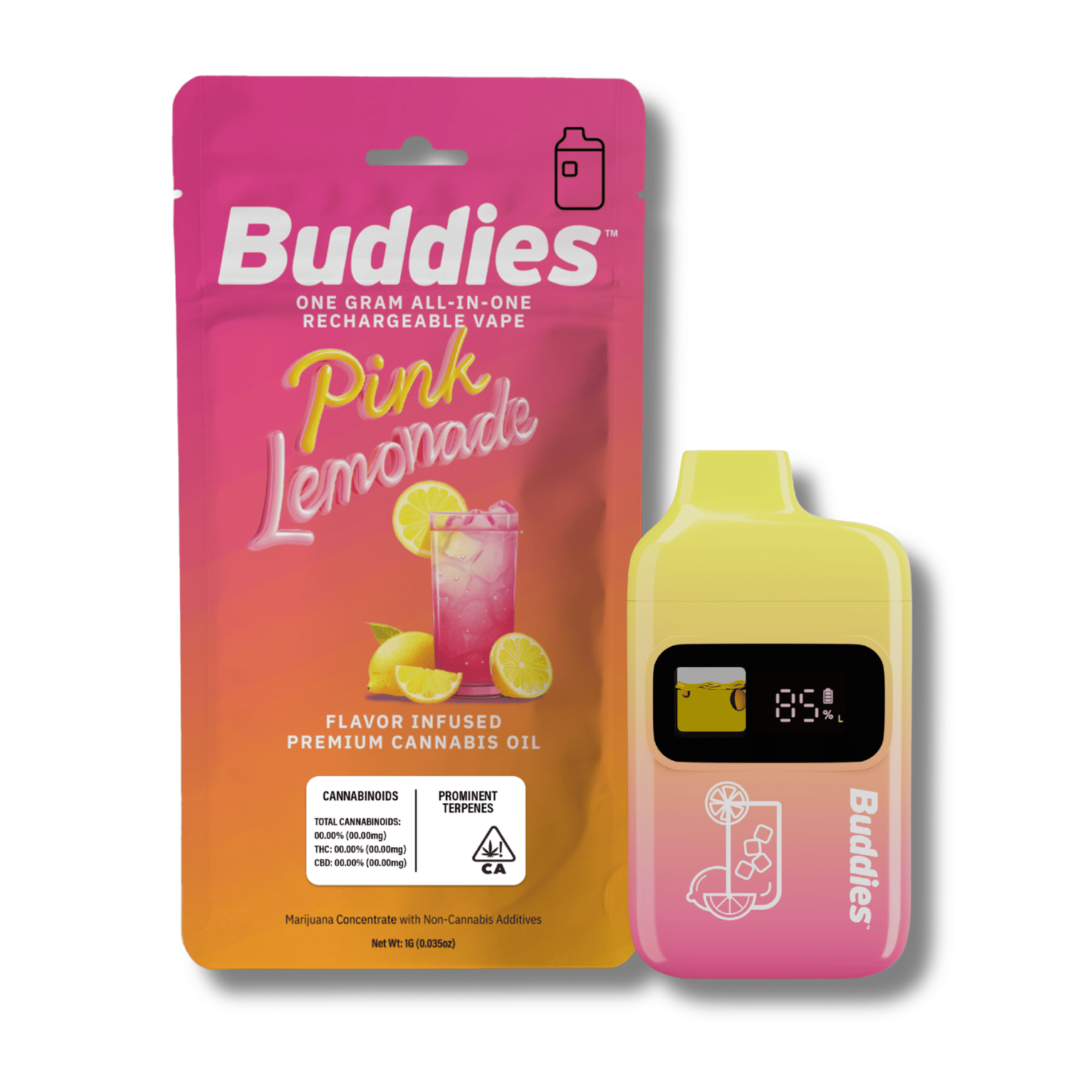 Pink Lemonade 'PALM' AIO 1g - Buddies -  - $31 - Vapes