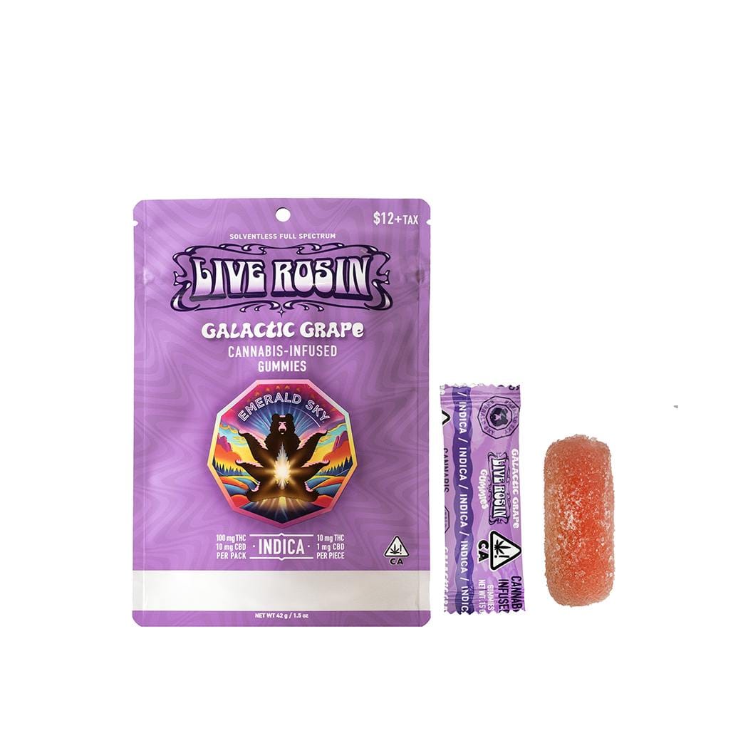 Galactic Grape Live Rosin - 100mg Gummies - Emerald Sky - Gummy - Sativa - $12 - Gummies