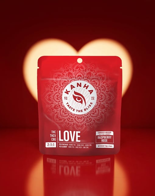 Raspberry Rose 1:1 LOVE Gummies - 10pk 100mg