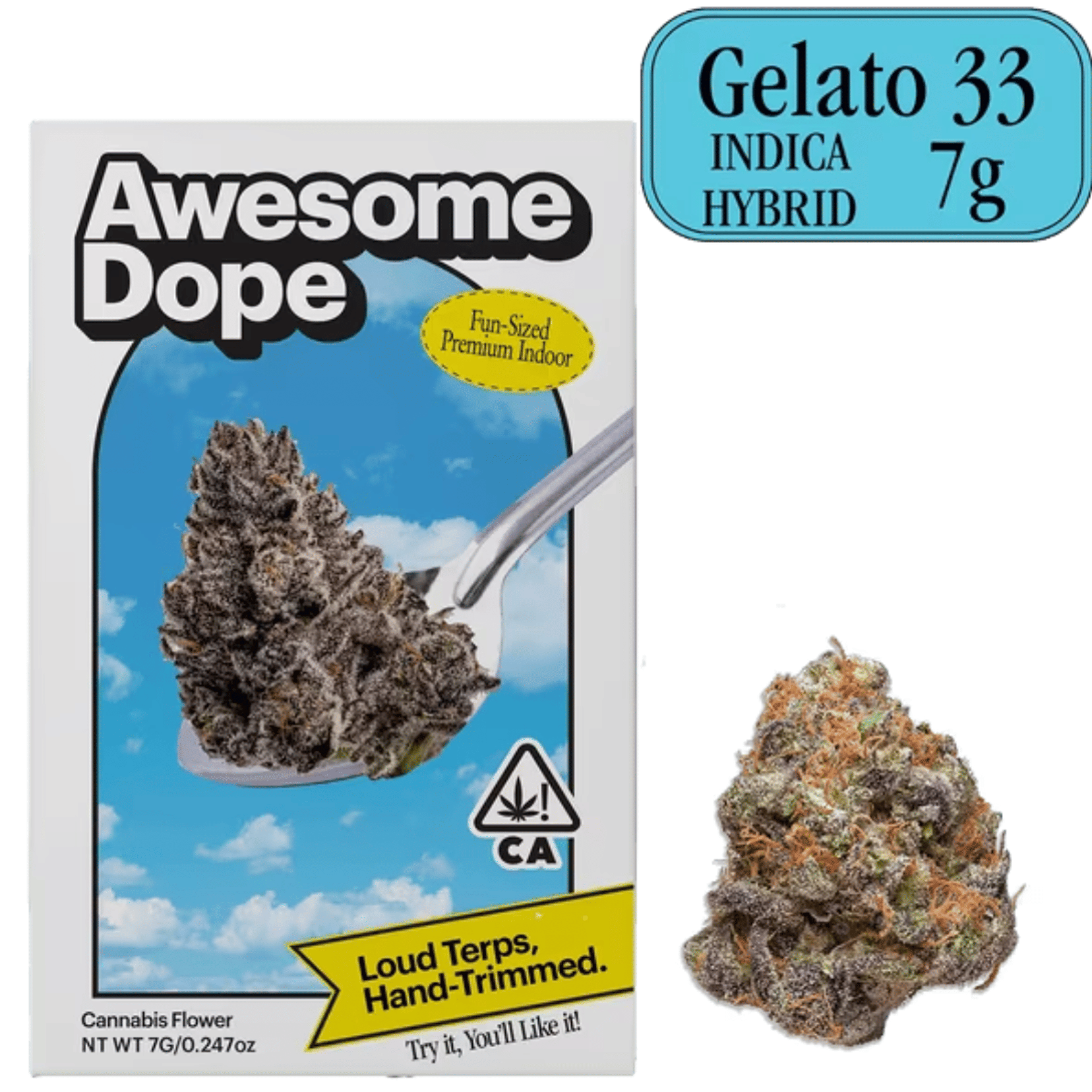Awesome Dope: Indoor Flower 7g - Gelato 33 - Awesome Dope - - $75 - Indoor Flower