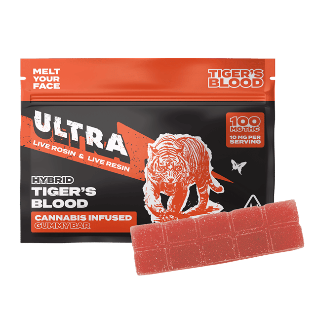 Ultra 100mg Live Rosin and Live Resin Gummy Bar - Tiger's Blood