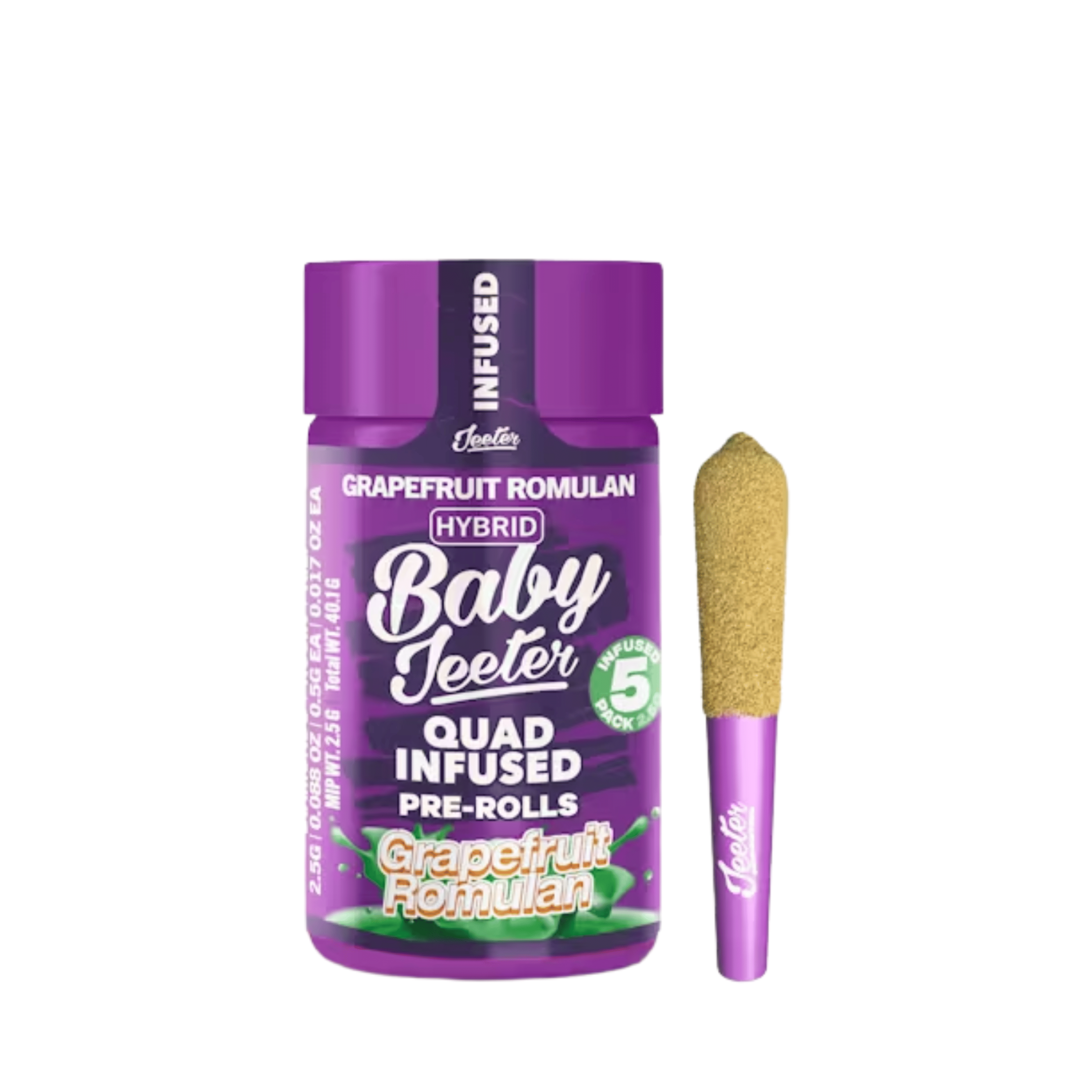 Grapefruit Romulan Infused Baby 5pk Prerolls - Jeeter - - $37.74 - Preroll