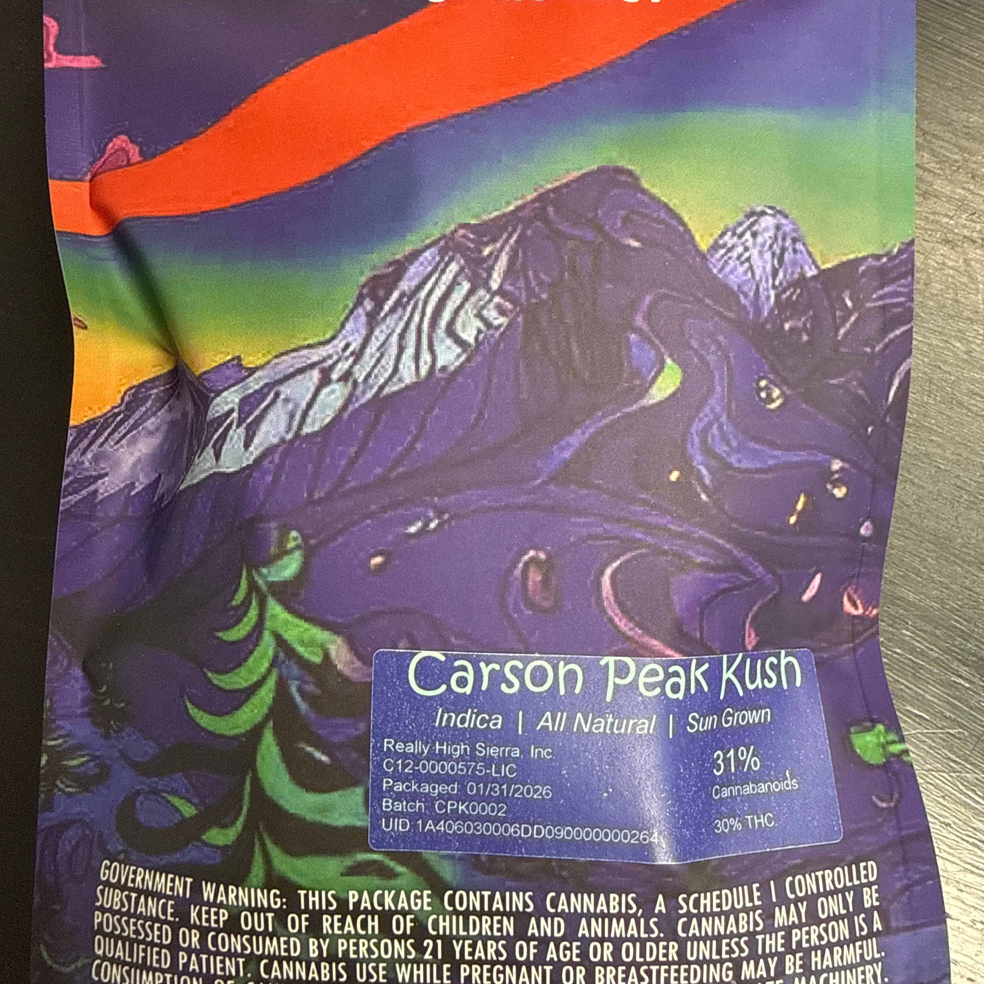 *Local* High Sierra: Carson Peak Kush - 14g - High Sierra - - $65 - Flower