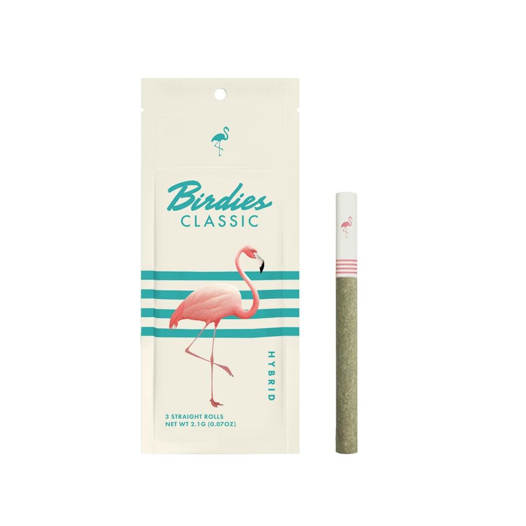 ***Classic Hybrid - .7g Prerolls (3pk) - Birdies - Hybrid - 3pk - $11.50 - Pre-Roll Packs