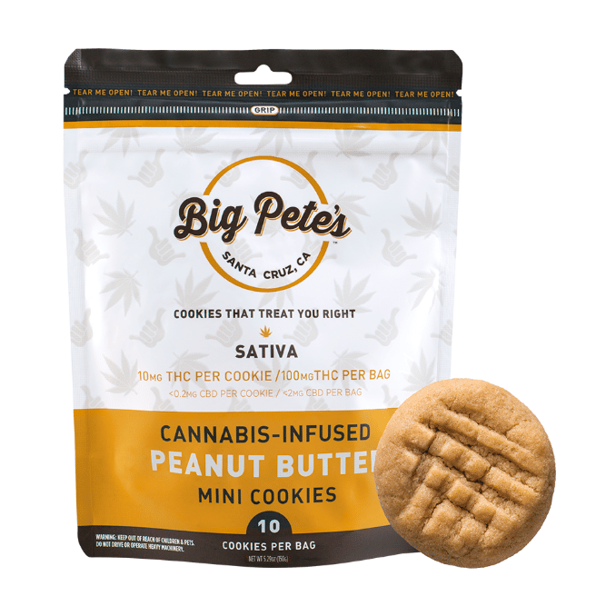 Sativa Peanut Butter Cookies 100mg 10pk - Big Pete's -  - $20.50 - Edible