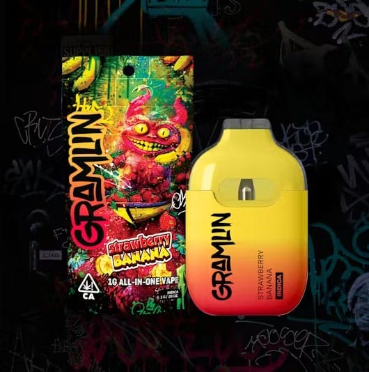 Gramlin AIO - Strawberry Banana - All-In-One - 1g *B2G1 EVERYDAY* - Gramlin - AIO - $24.99 - Disposable Vape Pens (All In One)