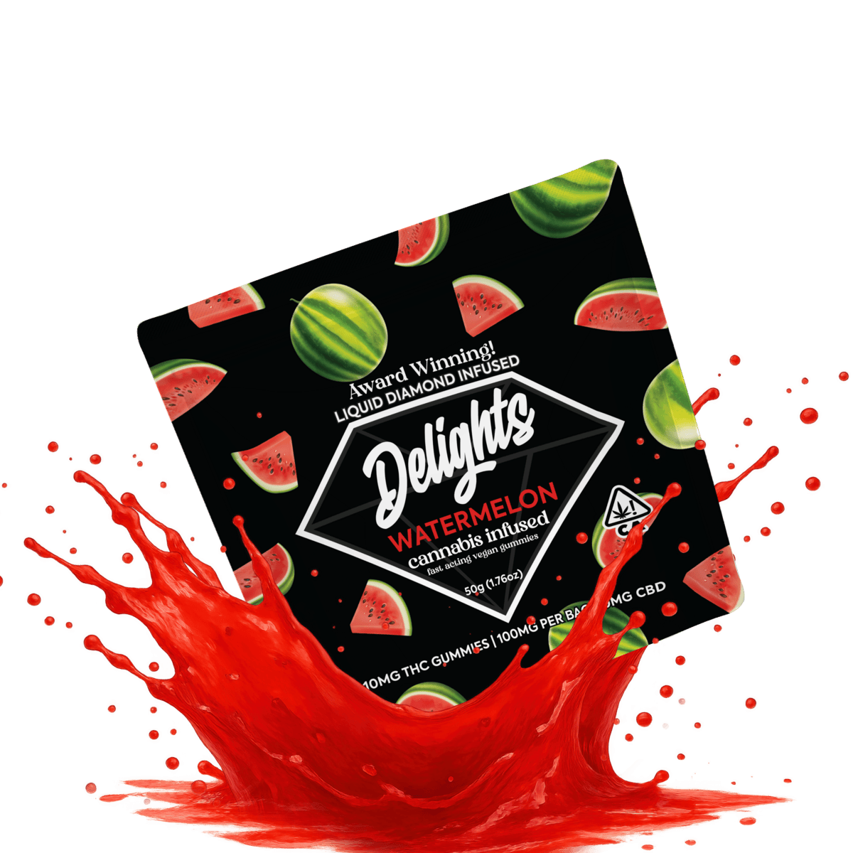 Watermelon Liquid Diamond Infused - Delights Gummies -  - $7.50 - Edibles