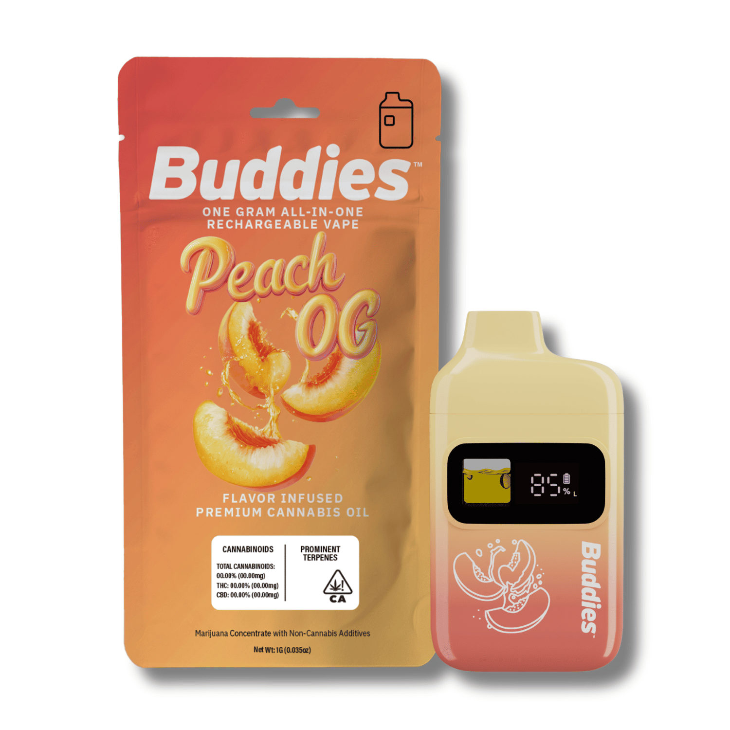 Peach OG 'PALM' AIO 1g - Buddies -  - $31 - Vapes