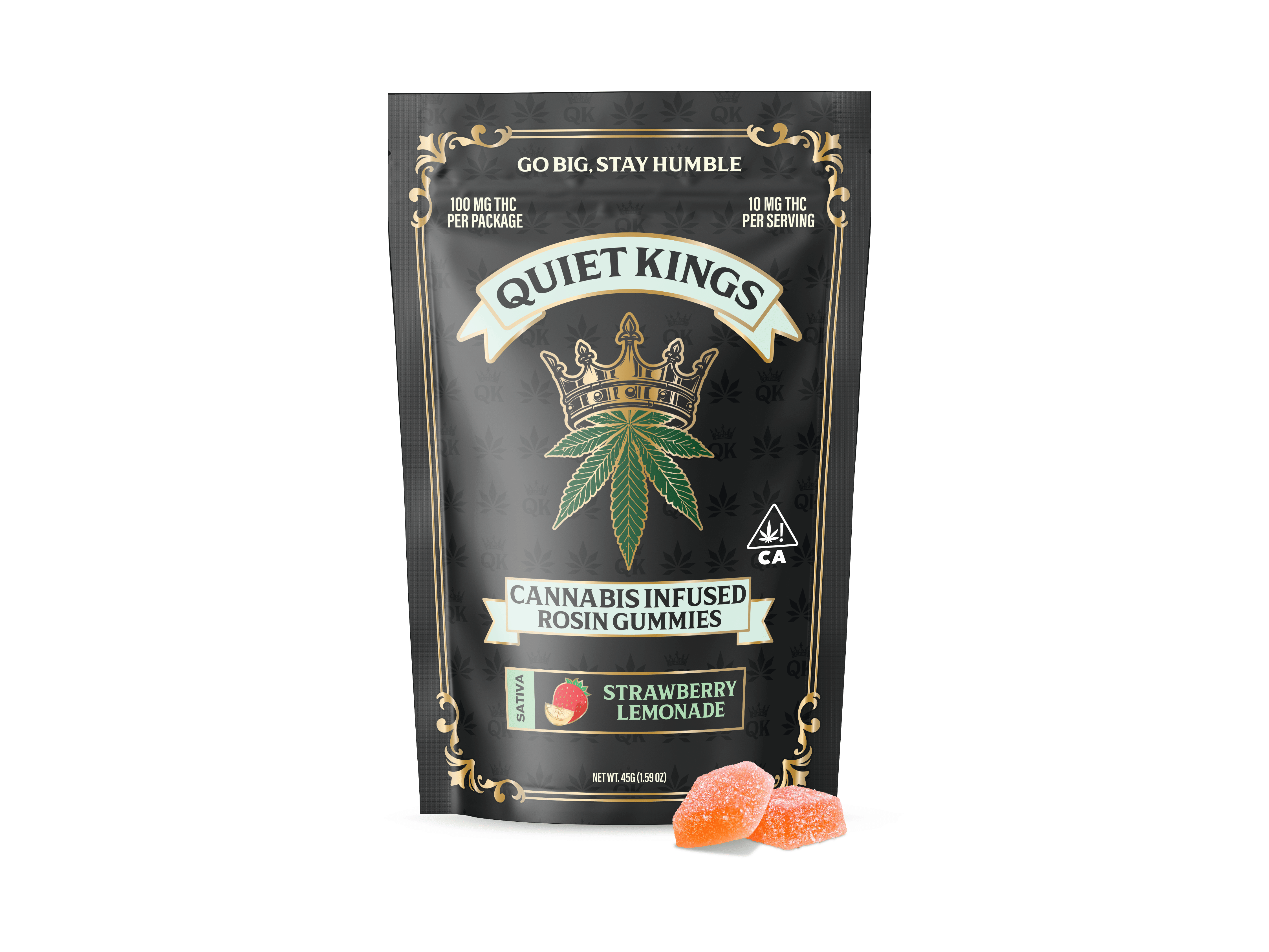 Strawberry Lemonade - 100mg Rosin Infused Gummies - Quiet Kings - 100mg gummies - Sativa - $11 - Gummies