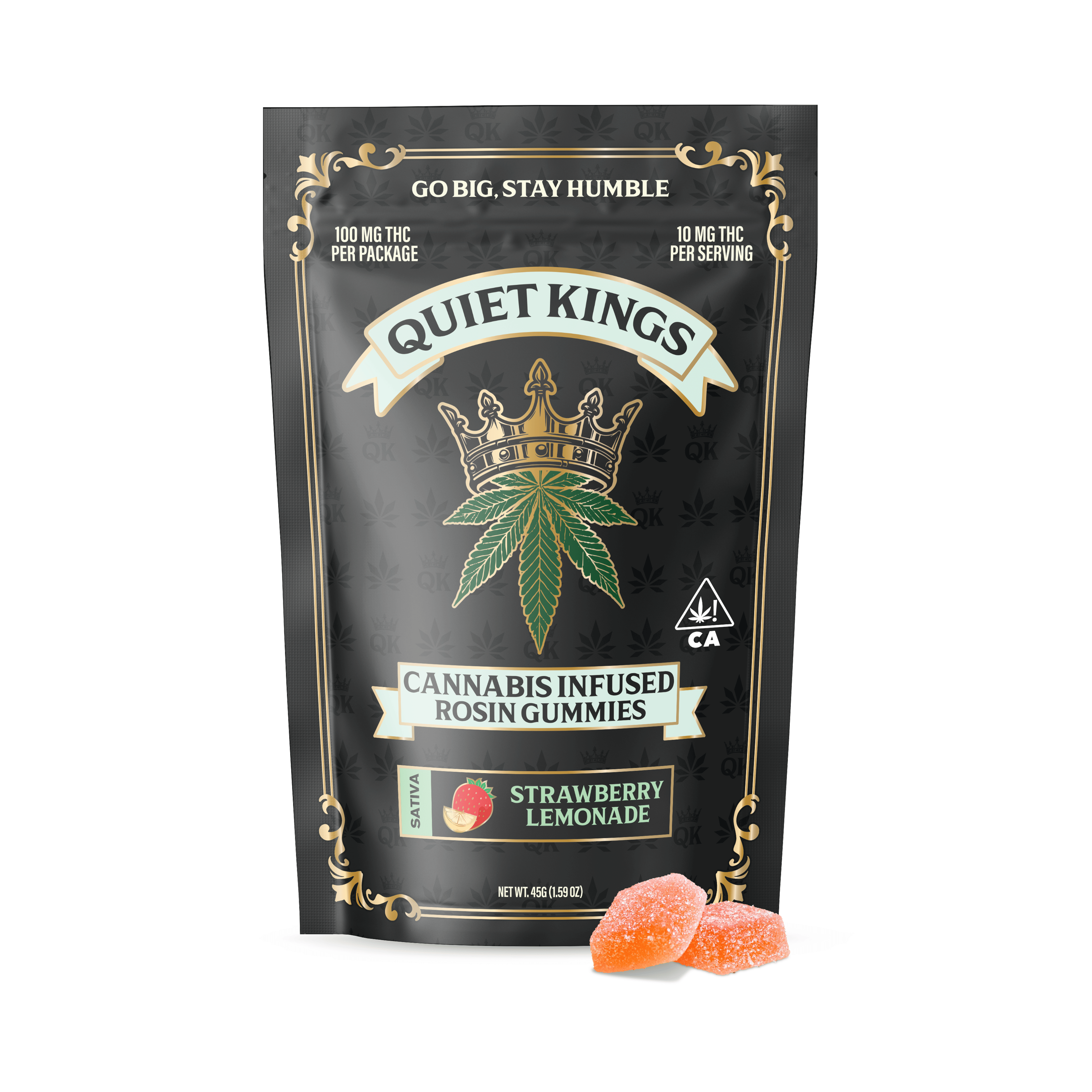 Strawberry Lemonade - 100mg Rosin Infused Gummies - Quiet Kings - 100mg gummies - Sativa - $11 - Gummies