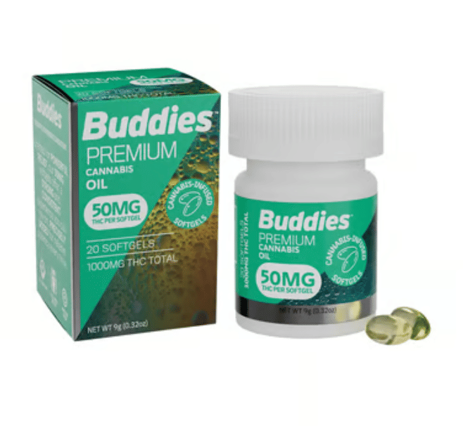 50mg SOFT GEL CAPSULES - Buddies - SATIVA - $50 - Concentrates