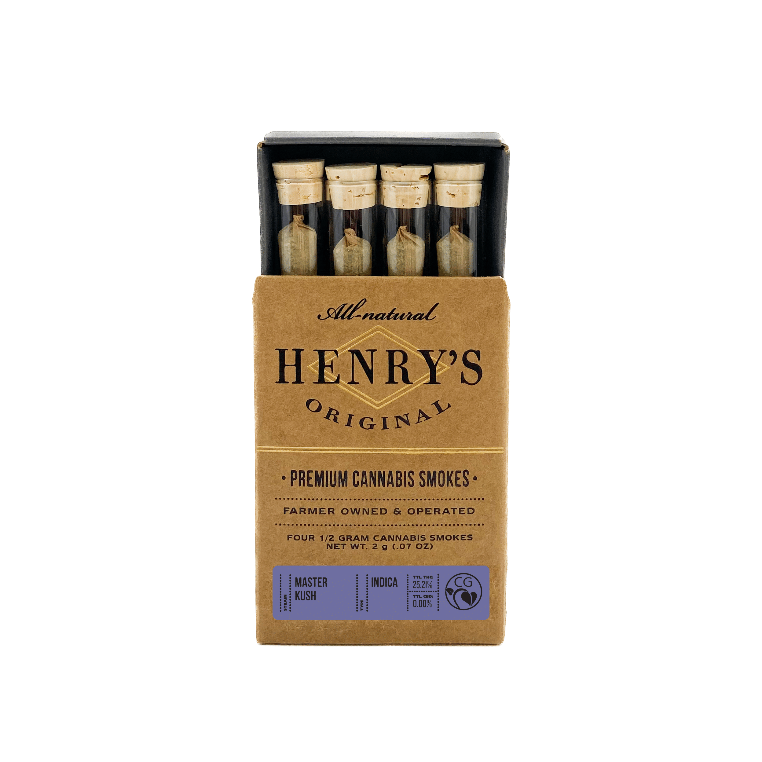 ***Master Kush - .5g Pre-Rolls(4pk) - Henry's Original - PR Pack - Indica - $23 - Pre-Roll Packs