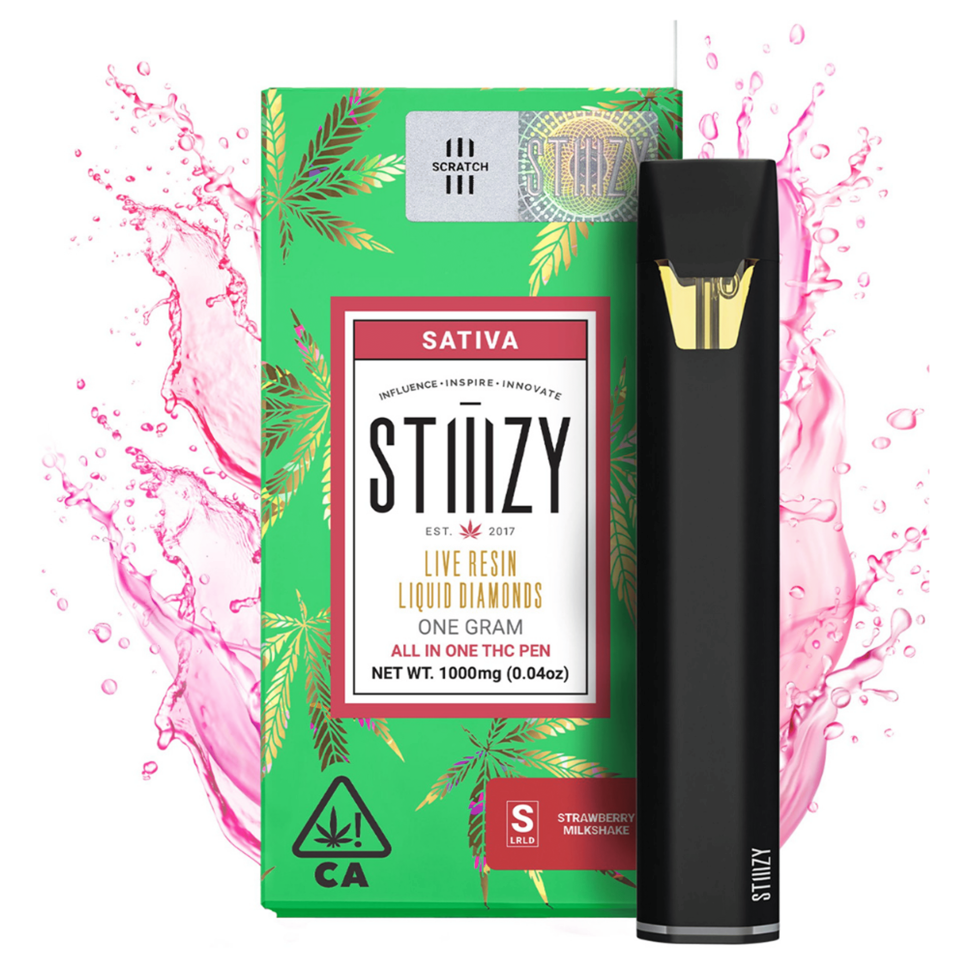 Strawberry Milkshake Live Resin Liquid Diamonds 1g AIO - Stiiizy - - $32 - Vapes