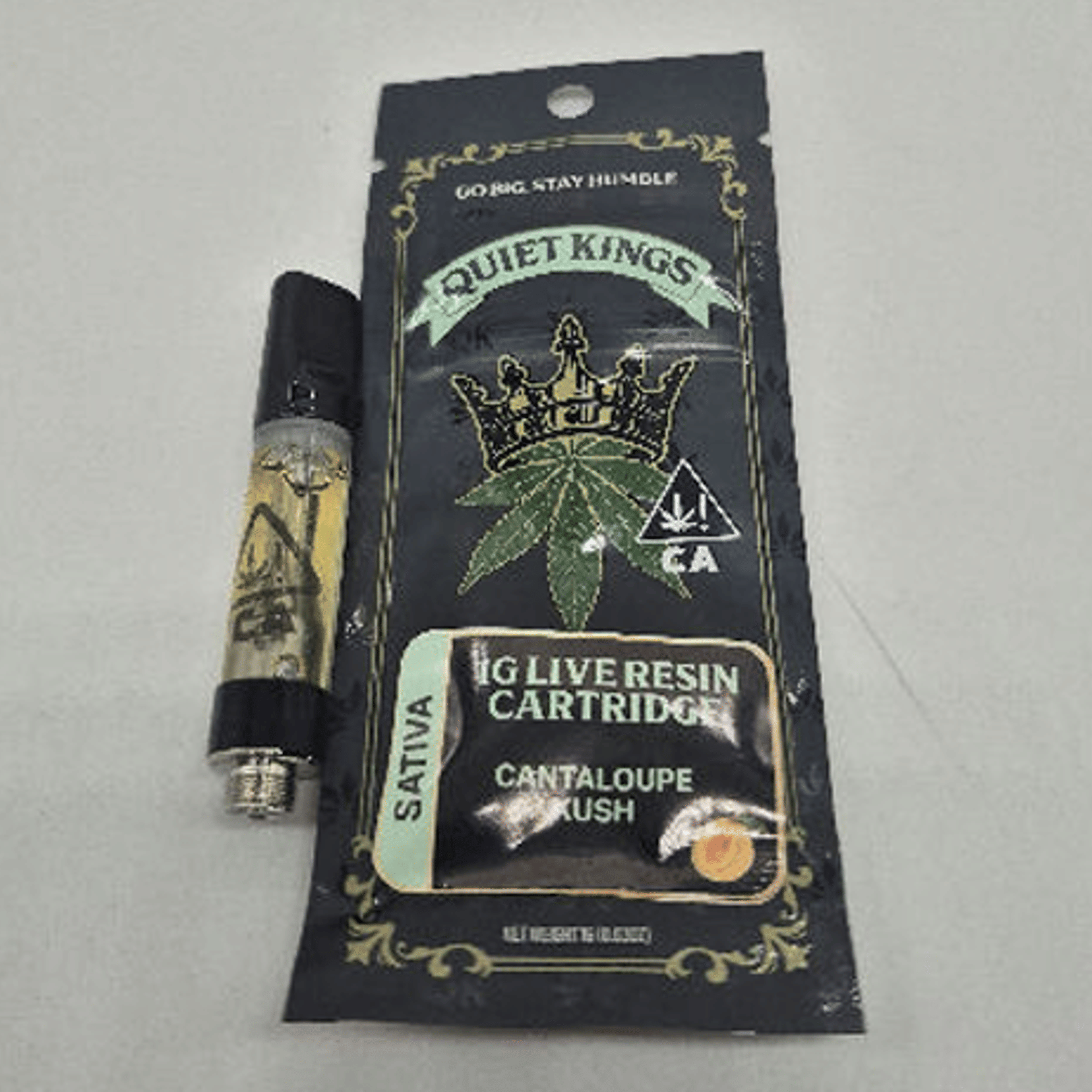 Cantaloupe Kush Live Resin Cart 1g - Quiet Kings - - $26 - Cartridges