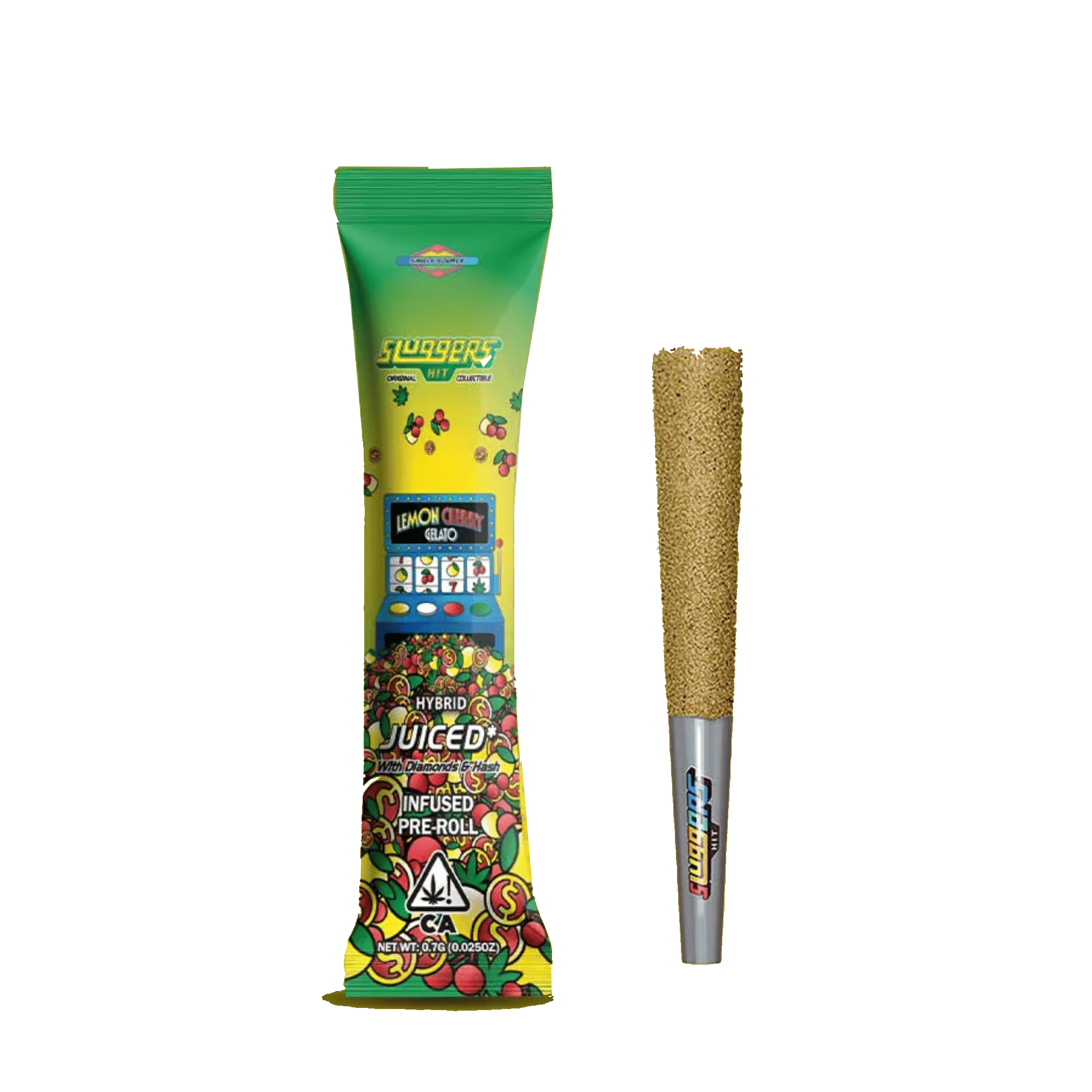 Lemon Cherry Gelato - Infused Pre-Roll - Sluggers Hit - 0.7g (Single) - $9.99 - Infused Pre-Rolls