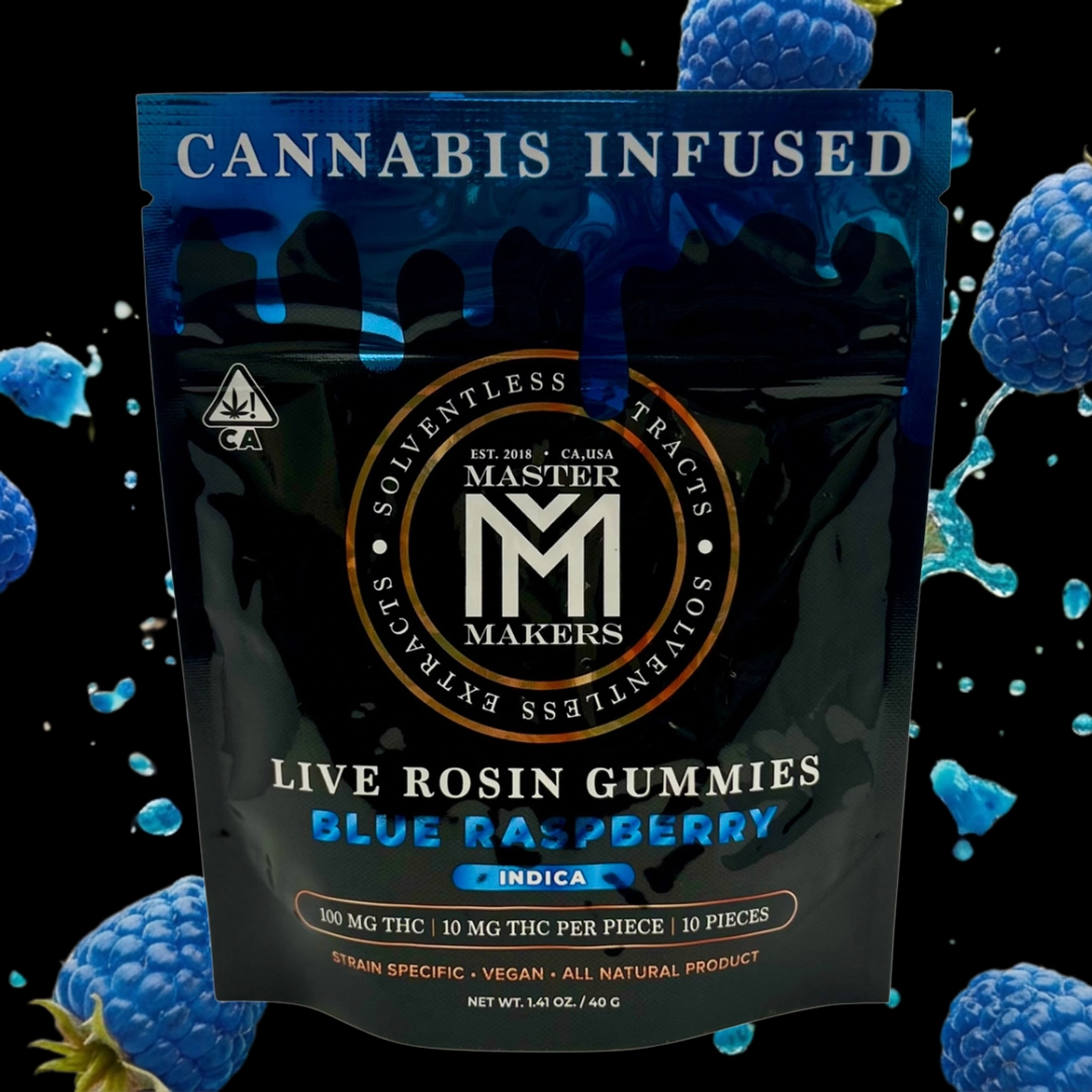 BLUE RAZZ 100MG GUMMIES - MASTER MAKERS - - $10.75 - Edibles