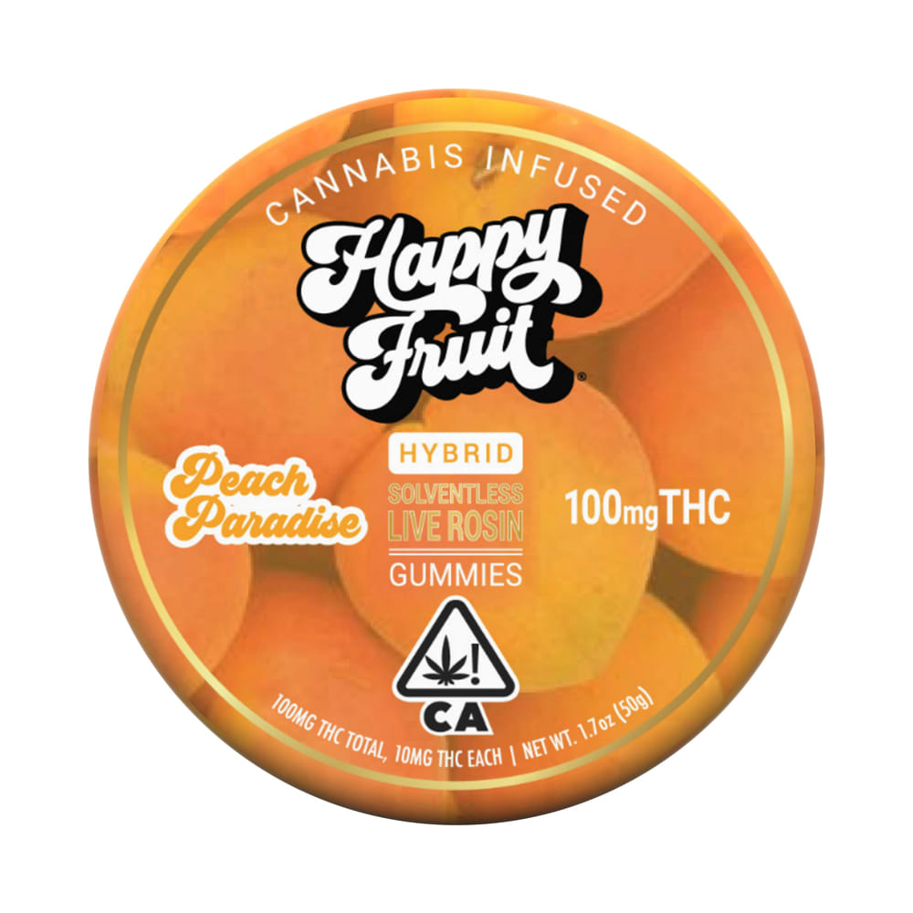 Peach Paradise (H) Live Rosin Gummies *B1G1 EVERYDAY* - Happy Fruit - Peach Paradise (H) - $16 - Edibles