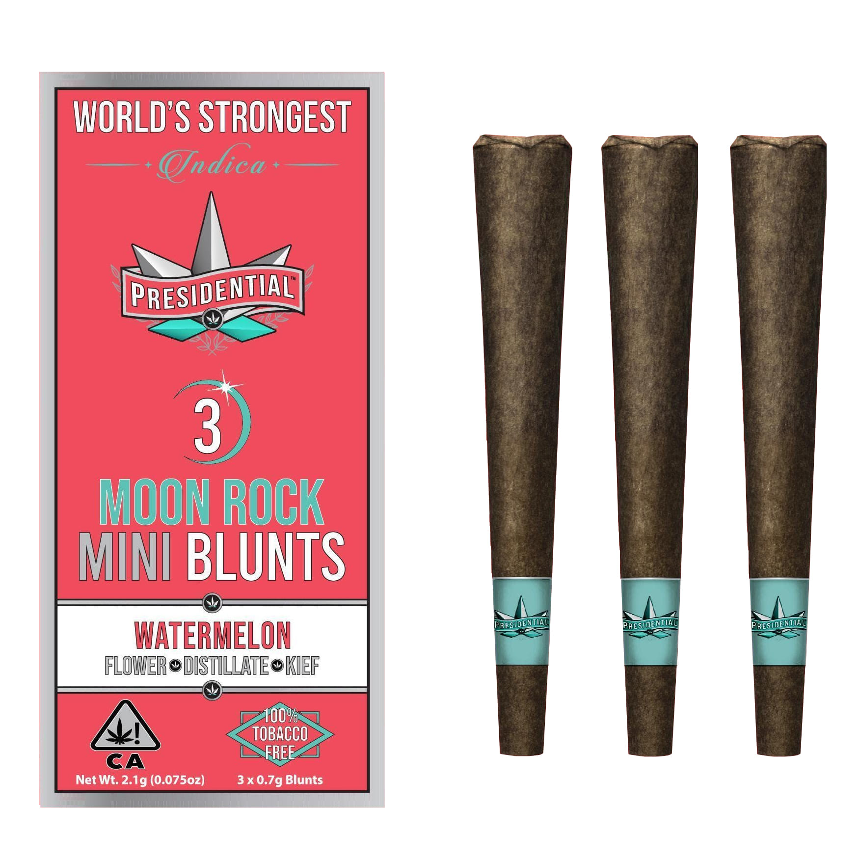 Watermelon (I) Mini Moon Rock Blunts - 3pk - Presidential - Watermelon 3pk (I) - $28 - Pre-Rolls