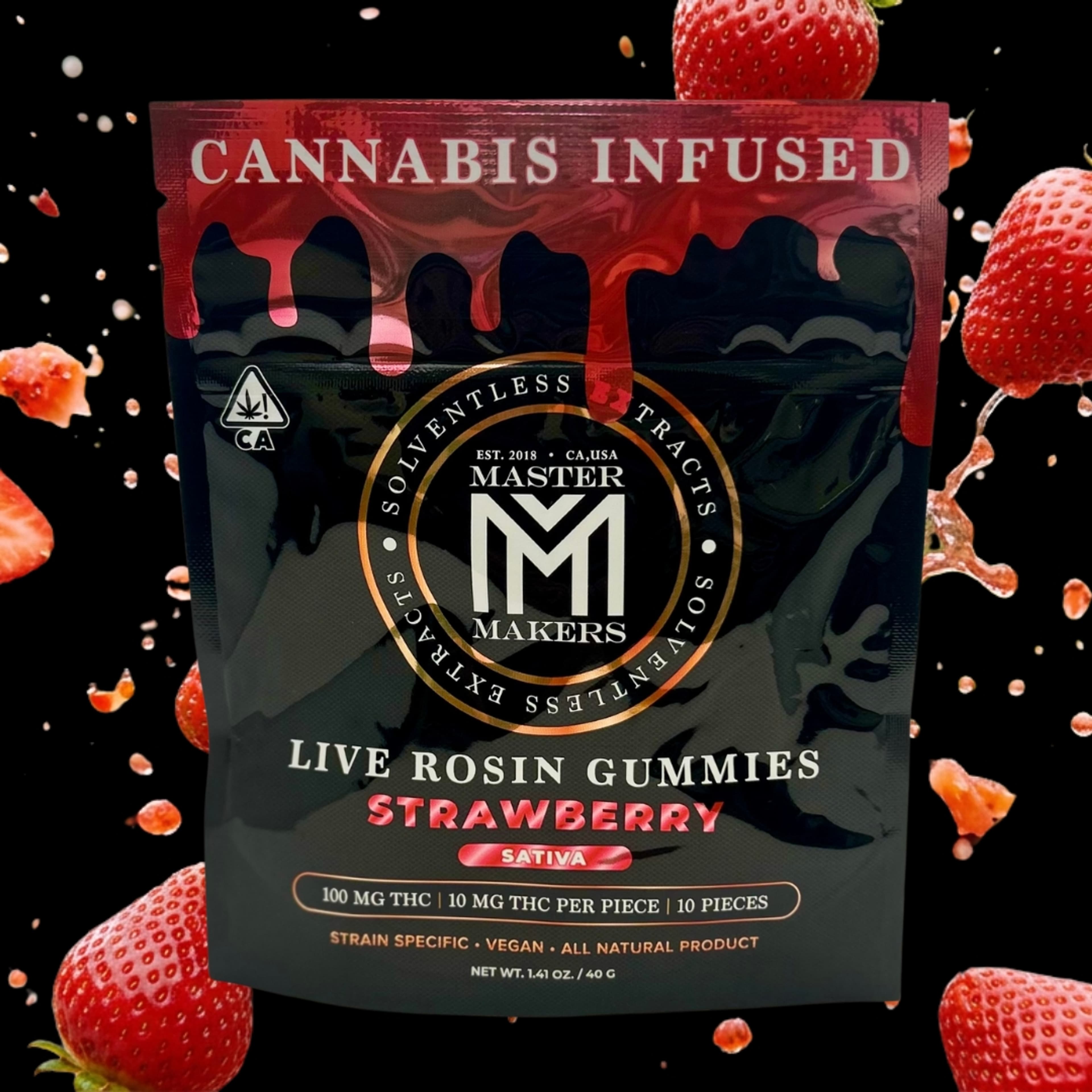 STRAWBERRY 100MG GUMMIES - MASTER MAKERS - - $10.75 - Edibles