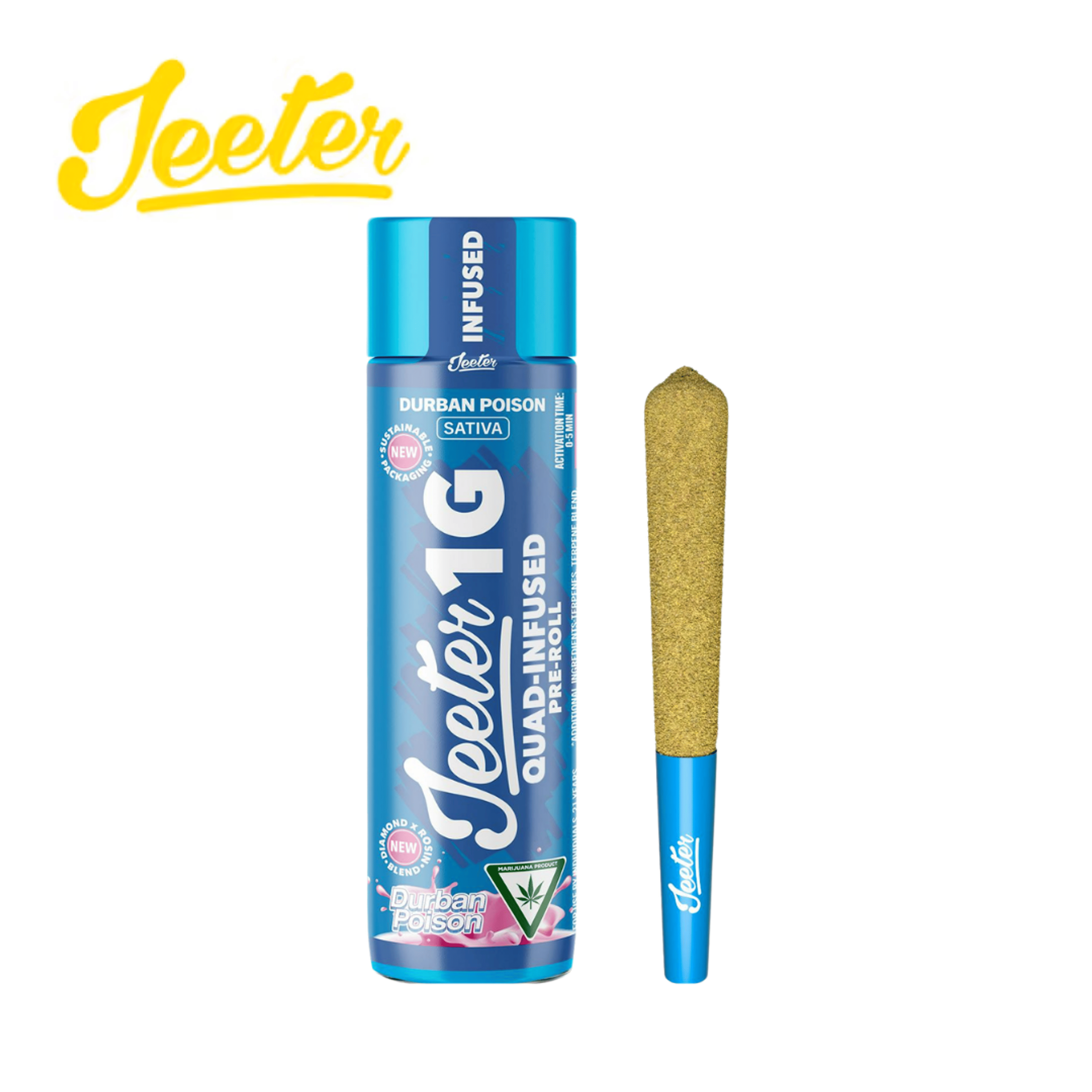 Jeeter - Durban Poison - Rosin Enhanced Diamonds Pre-Roll - 1g - Jeeter - Durban Poison - $15.99 - Pre-Rolls