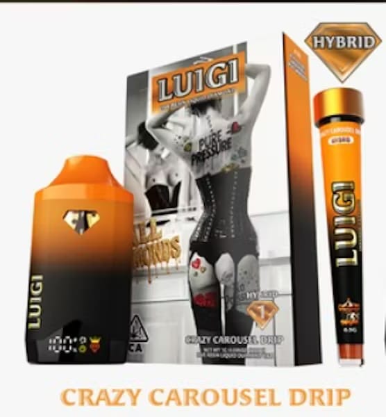 PART 1 OF 2: Crazy Carousel Drip (H) AIO - 1g - Luigi - Crazy Carousel Drip AIO - $13.80 - Cartridges