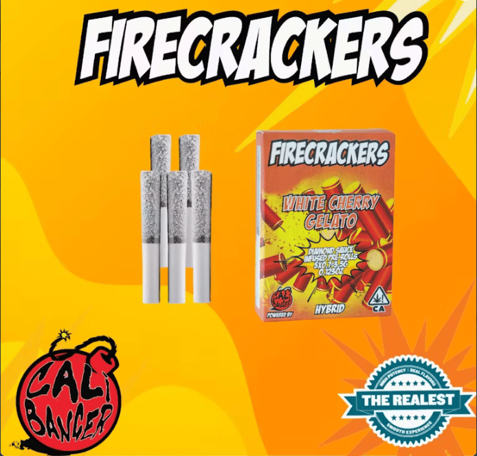 White Cherry Gelato Infused Preroll 5pk 3.5g - Firecracker - PR PK - $25 - Infused Preroll