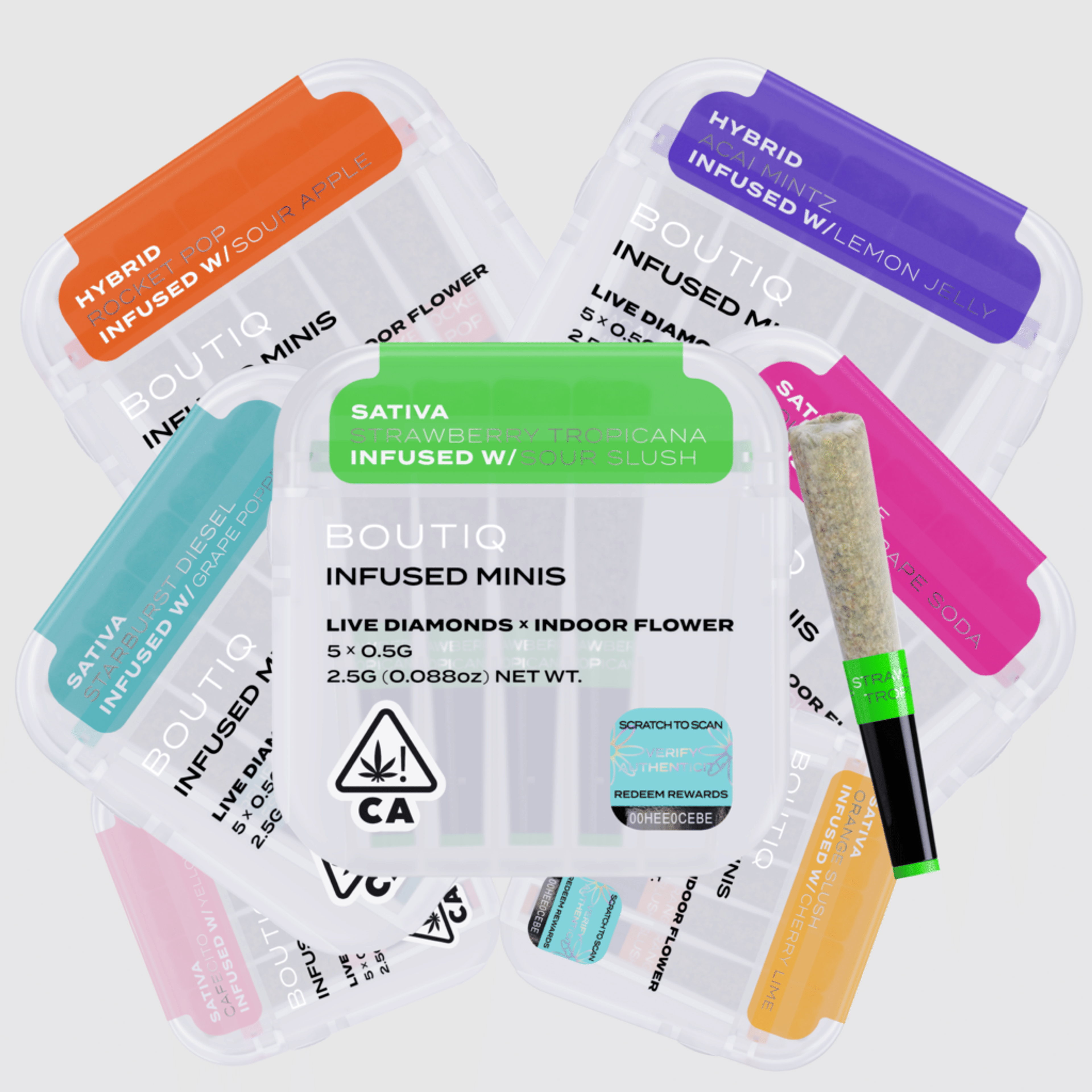 Mojito Live Diamond Infused Preroll 5pk - Boutiq - - $30 - Preroll