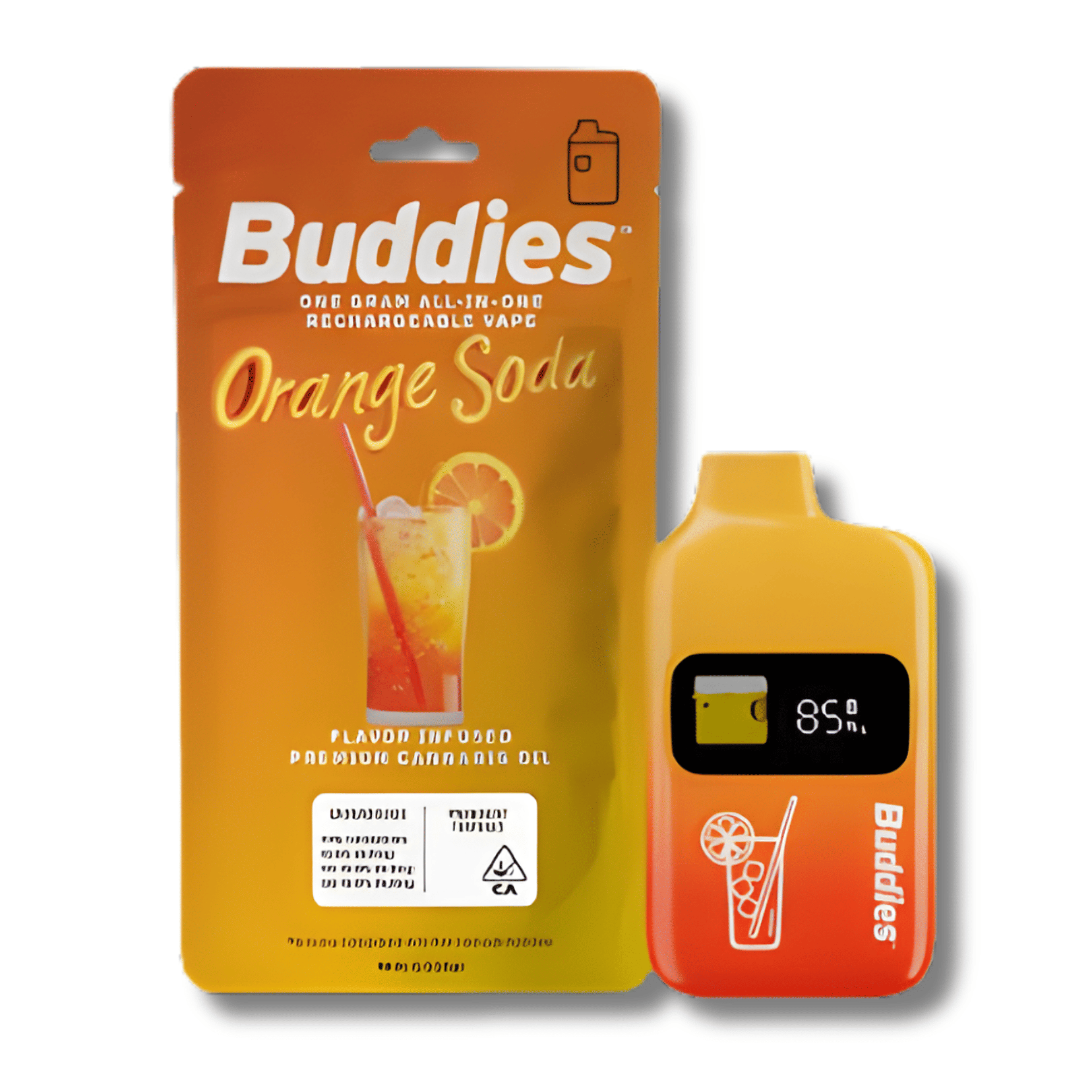Orange Soda 'PALM' AIO 1g - Buddies - - $31 - Vapes