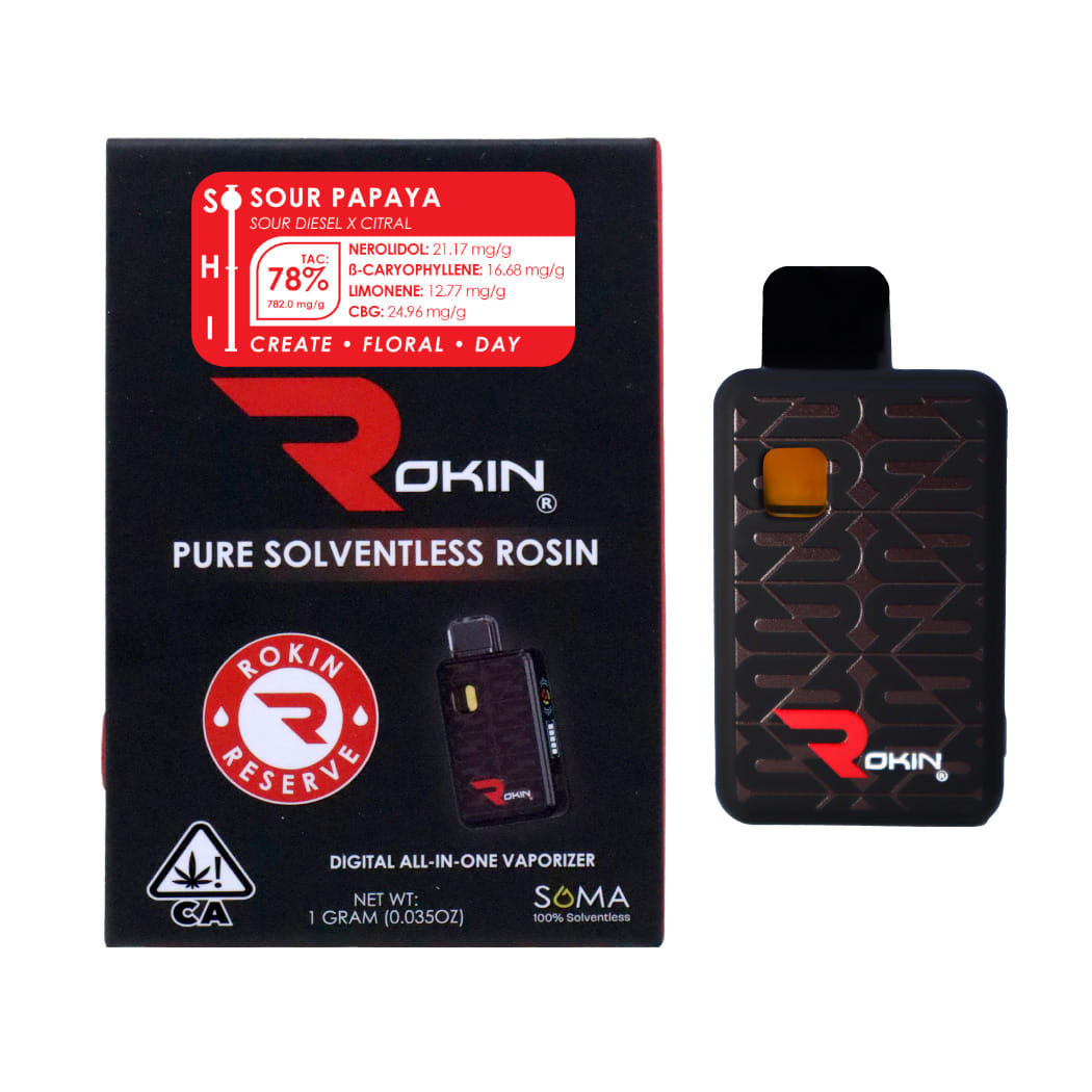 Sour Papaya - Rokin Reserve 1g Rosin Disposable - Rokin - 1g Res Dispo - Sativa - $46 - All-In-One (Disposables)