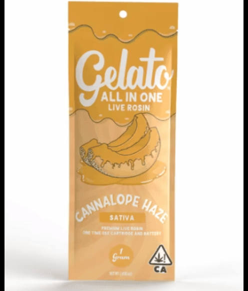 Gelato: Live Rosin - Cannaloupe Haze 1g All-in-One - Gelato -  - $48 - All-In-One Pens